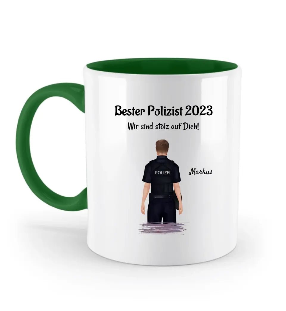 Polizist Mann Ausbildung bestanden Geschenk Tasse personalisiert - Cantty