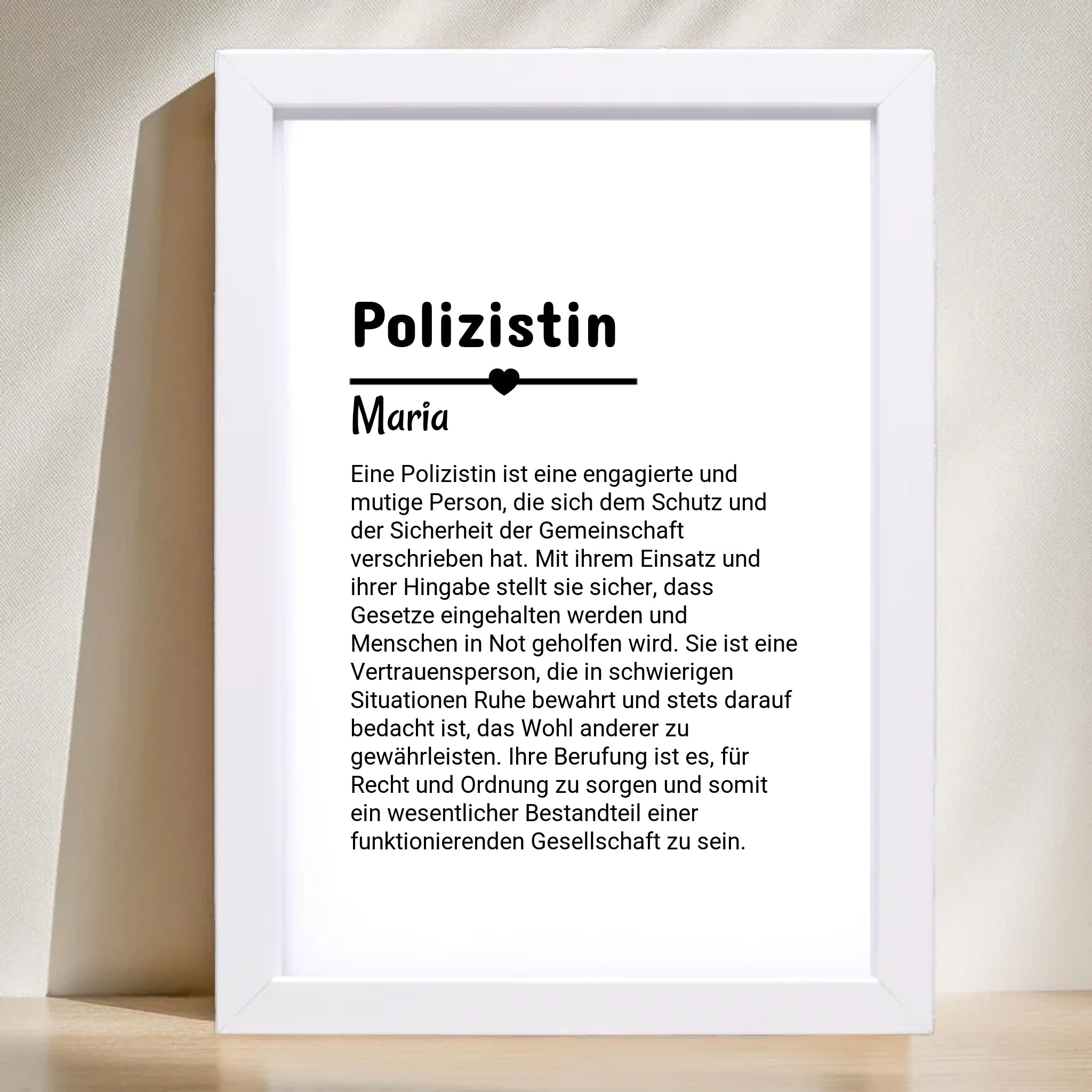 Polizistin Definition Poster Geschenk personalisiert - Cantty