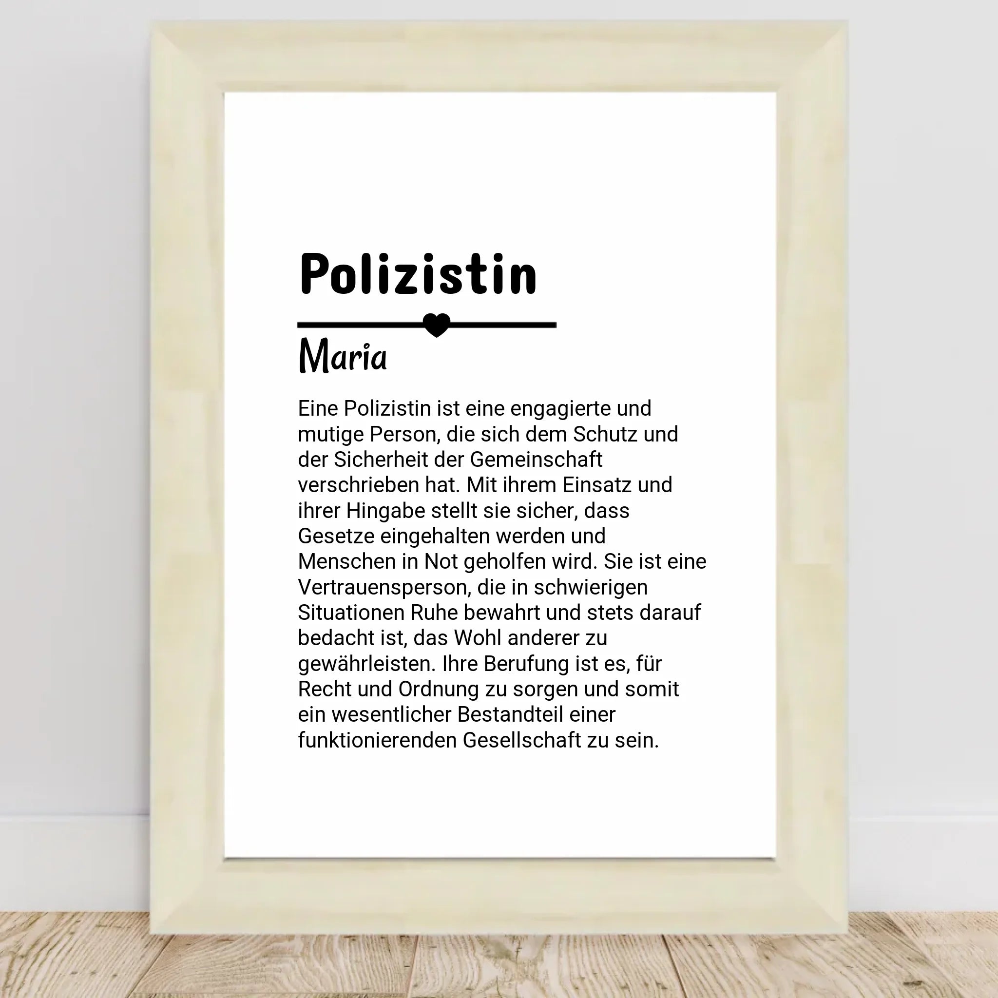 Polizistin Definition Poster Geschenk personalisiert - Cantty