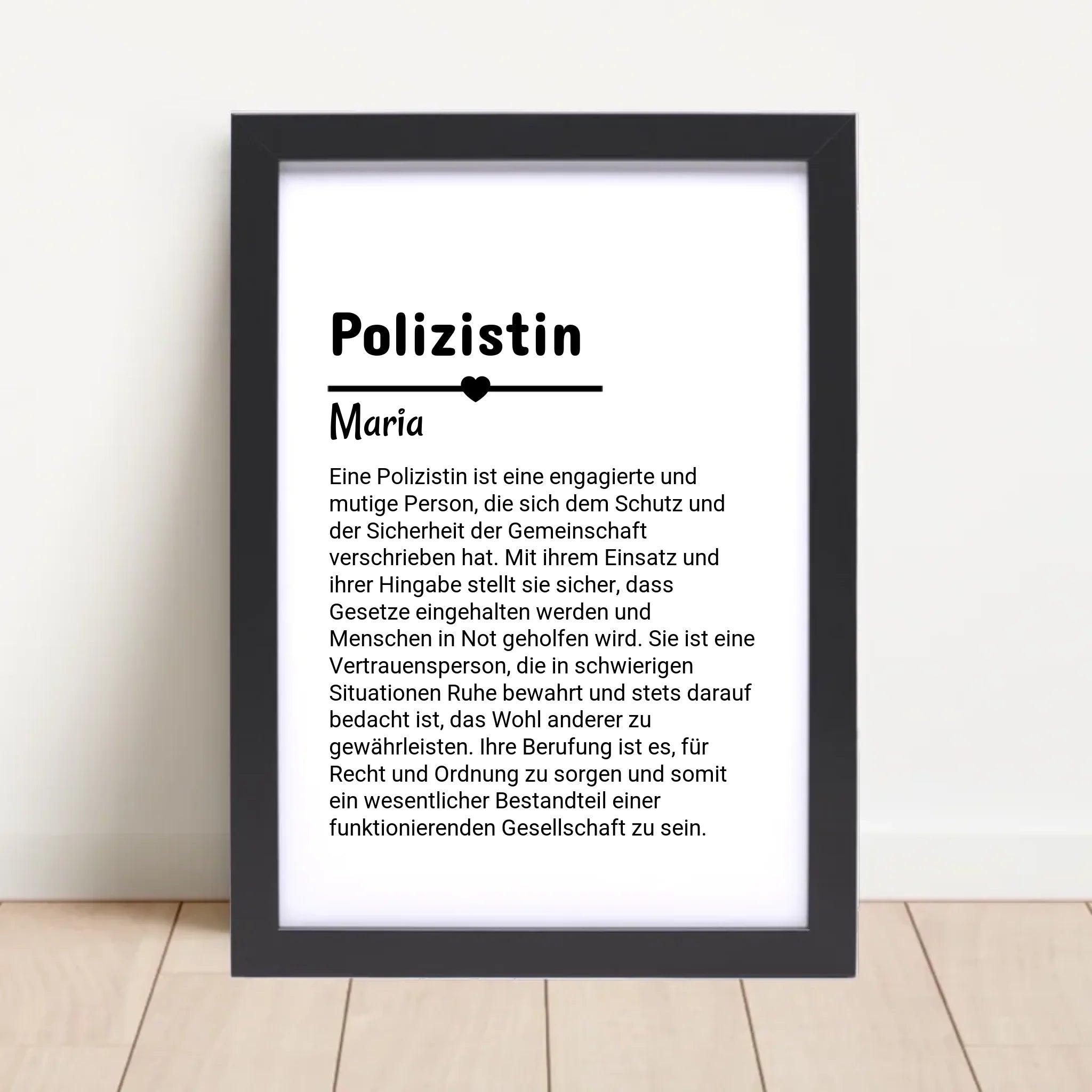 Polizistin Definition Poster Geschenk personalisiert - Cantty