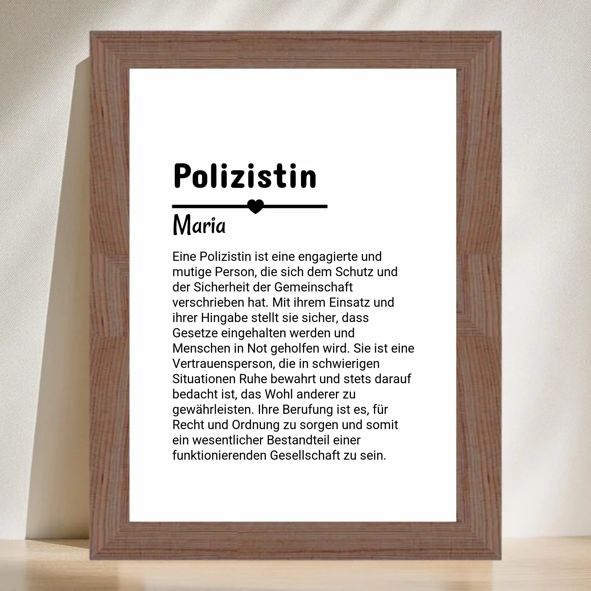 Polizistin Definition Poster Geschenk personalisiert - Cantty