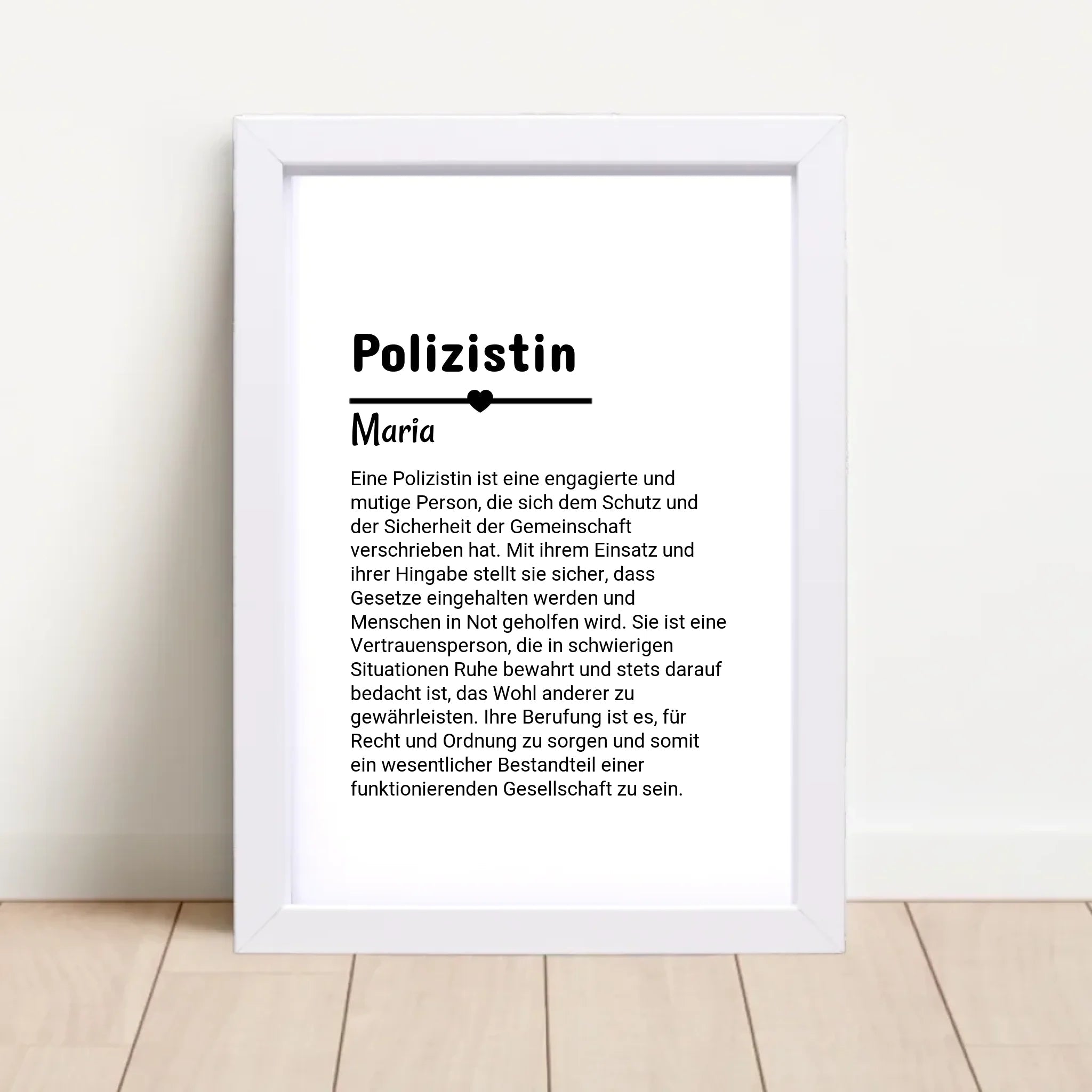 Polizistin Definition Poster Geschenk personalisiert - Cantty