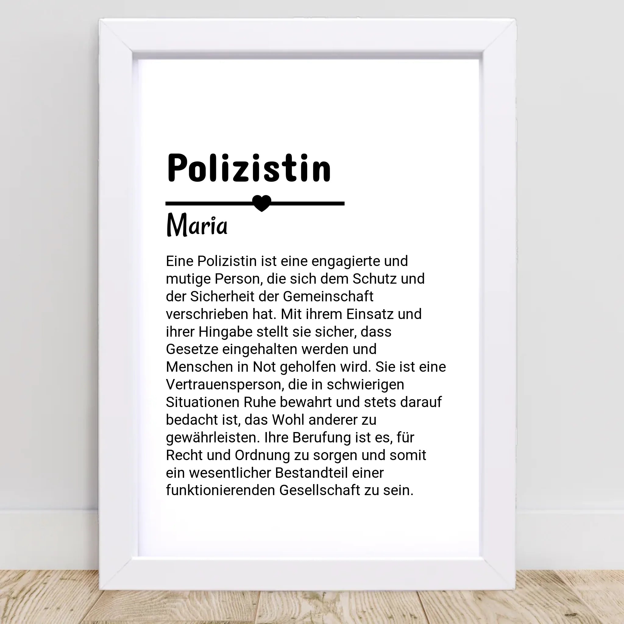 Polizistin Definition Poster Geschenk personalisiert - Cantty
