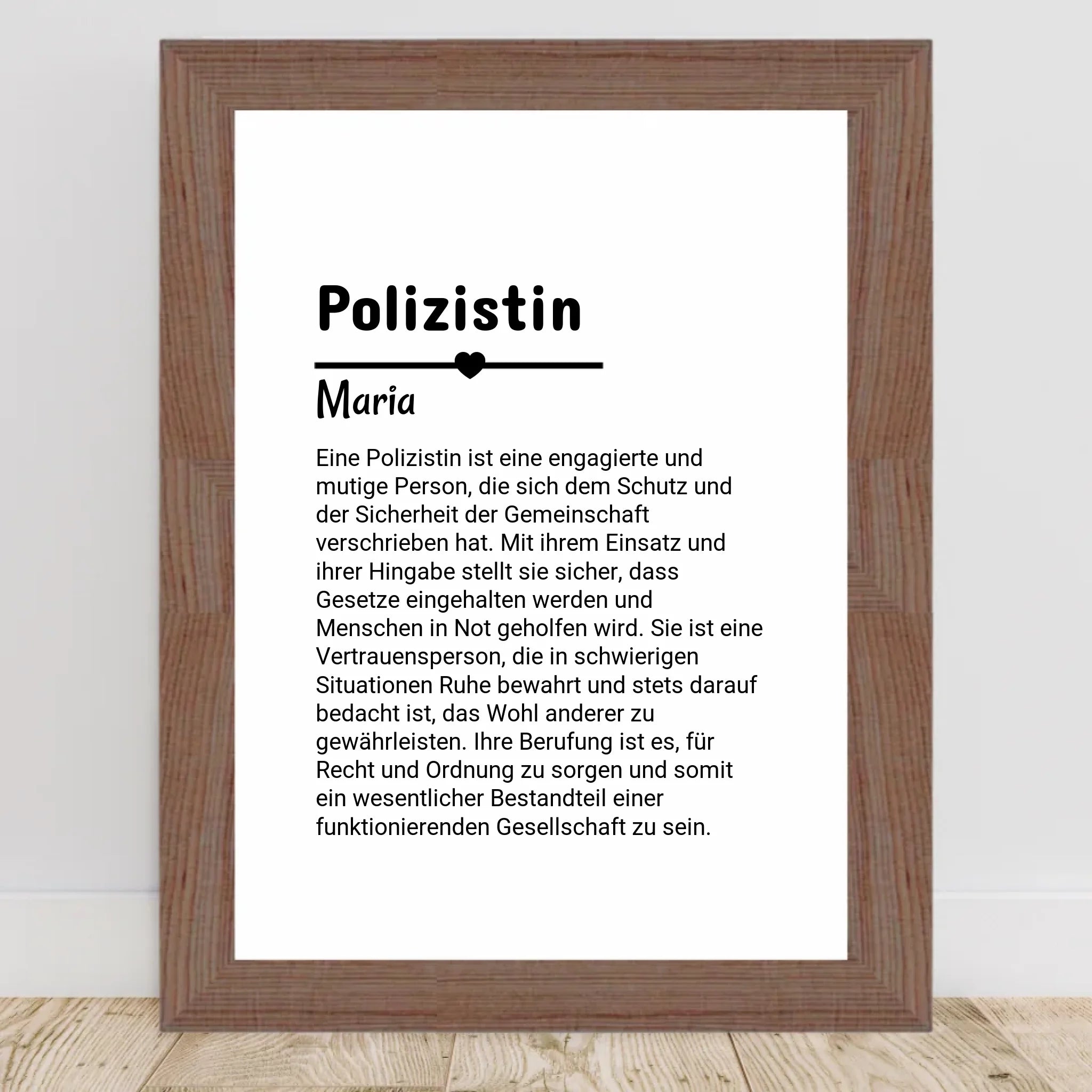 Polizistin Definition Poster Geschenk personalisiert - Cantty