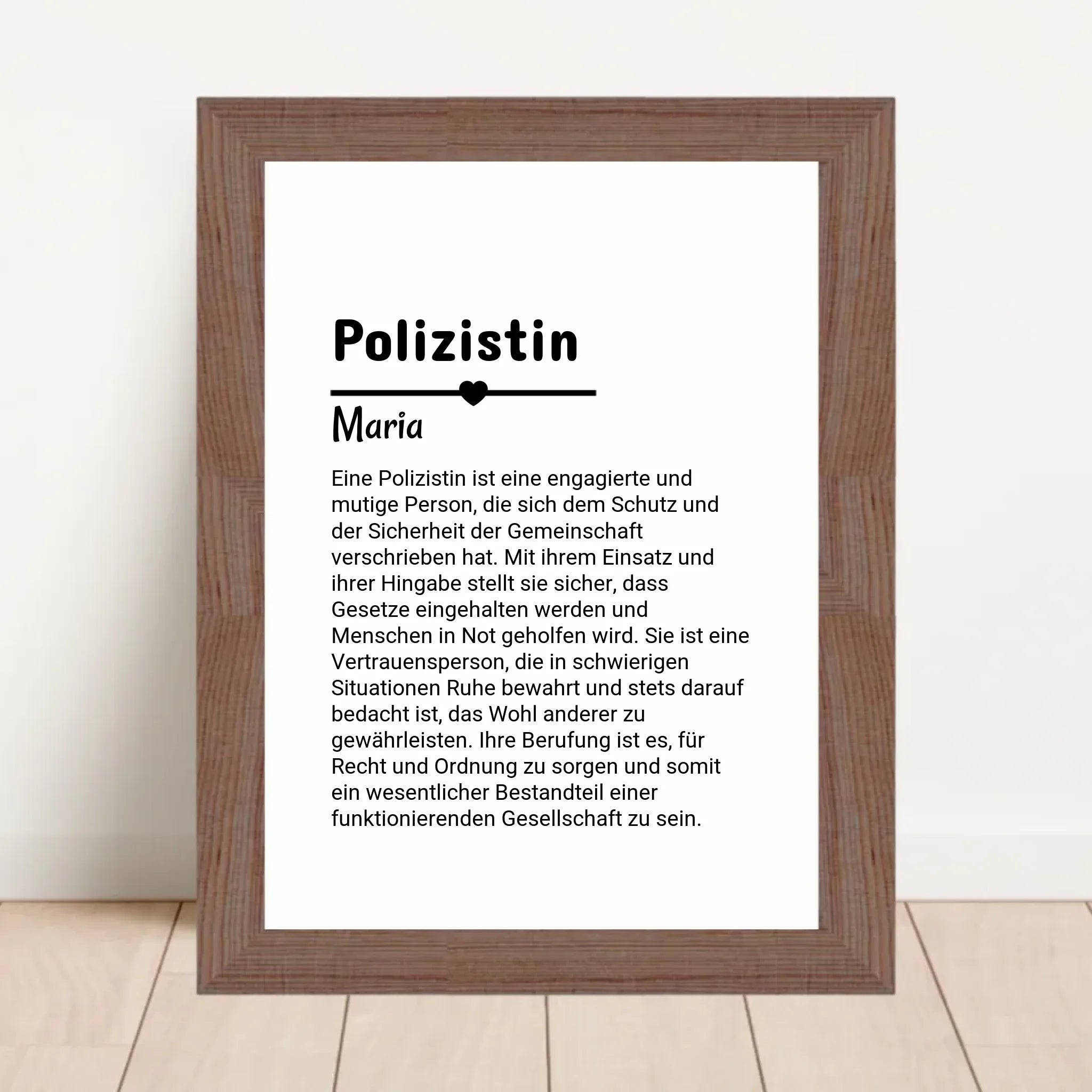 Polizistin Definition Poster Geschenk personalisiert - Cantty