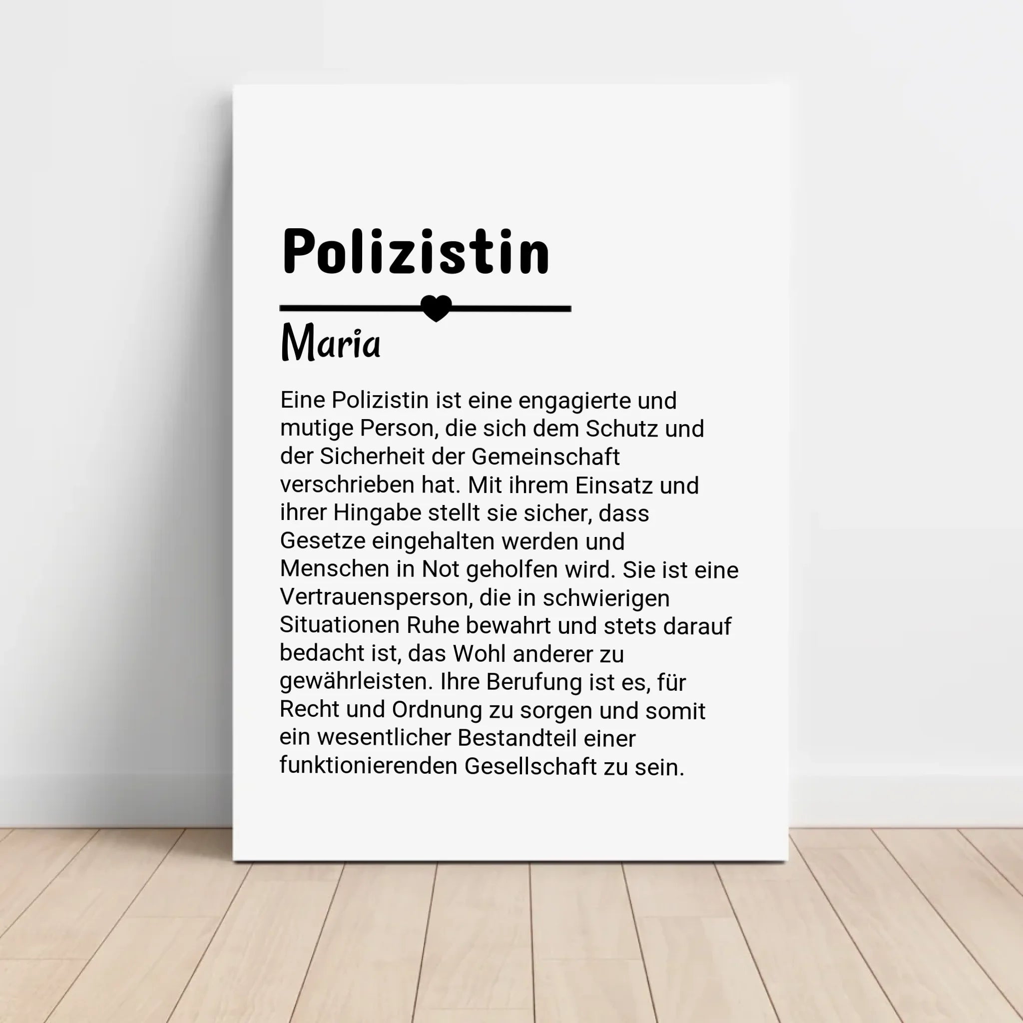 Polizistin Definition Poster Geschenk personalisiert - Cantty