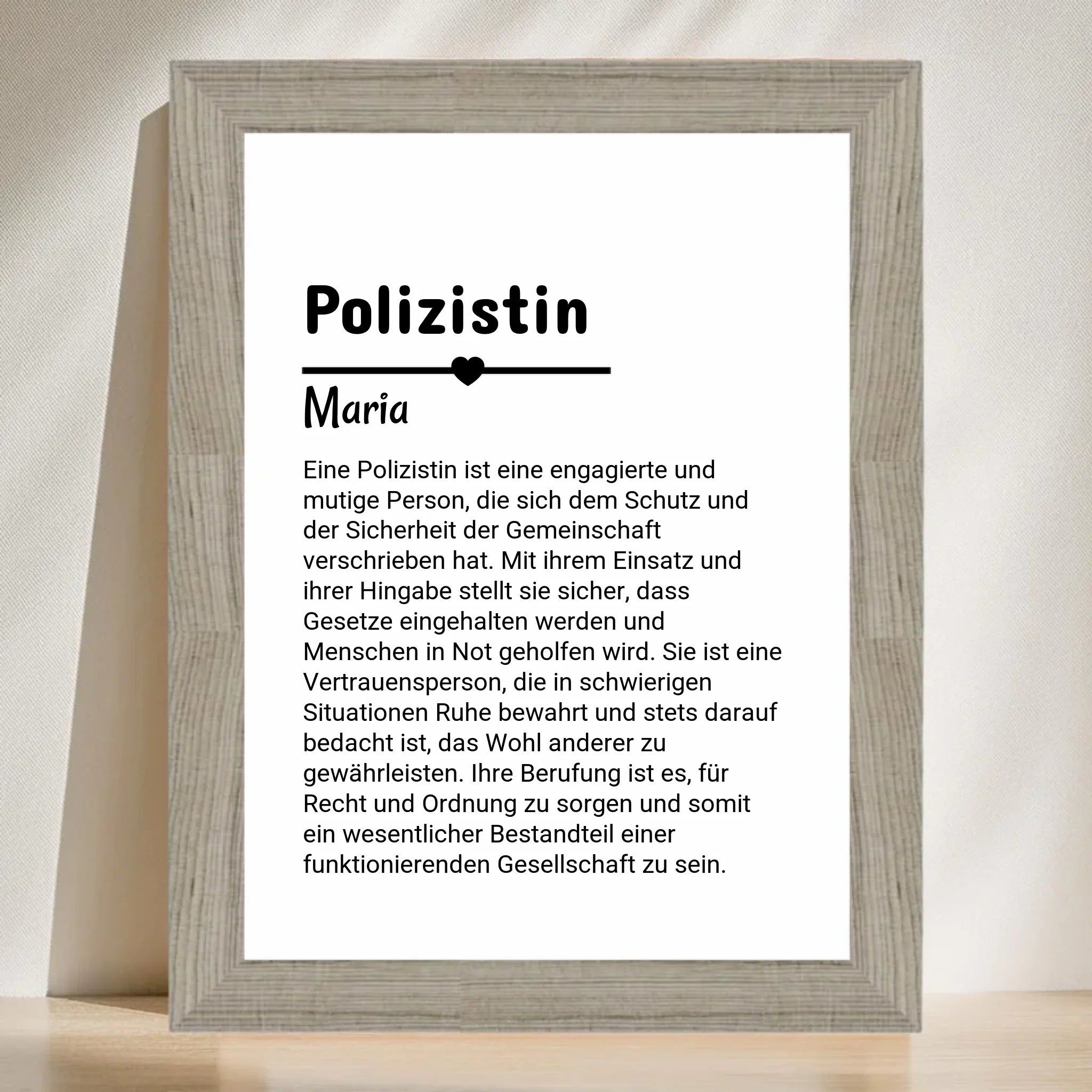 Polizistin Definition Poster Geschenk personalisiert - Cantty