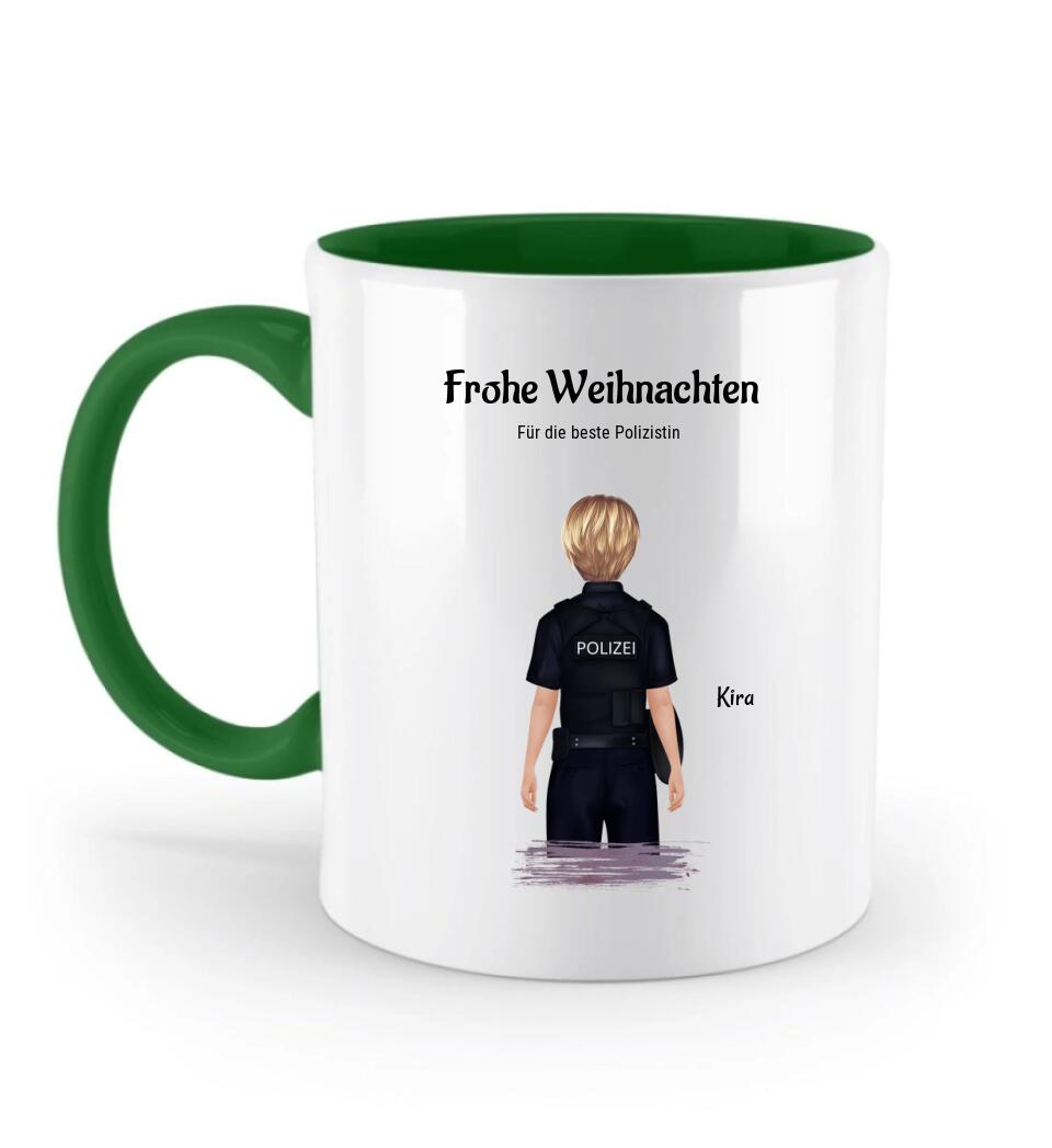 Polizistin Geschenk Tasse zu Weihnachten personalisieren - Cantty