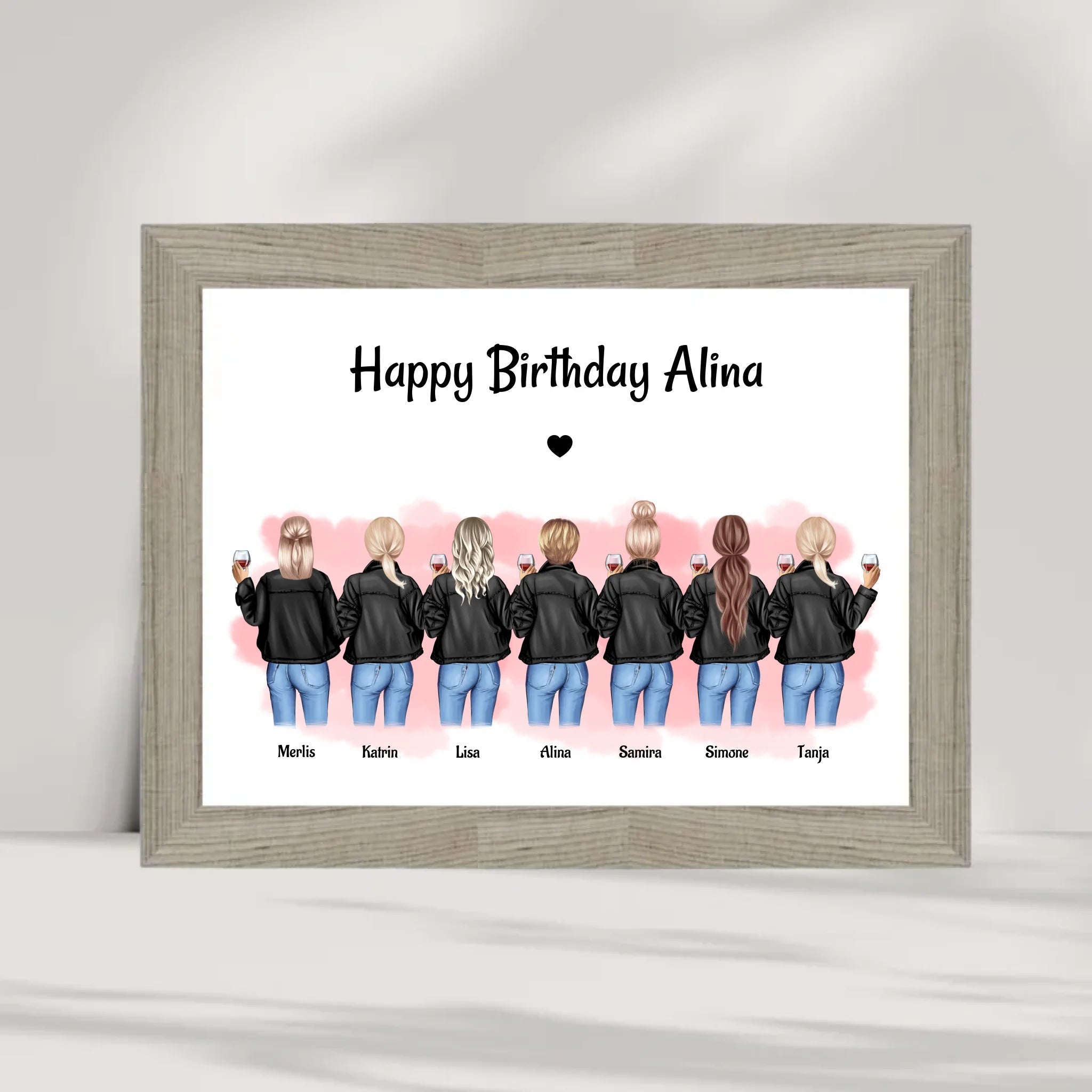 Poster 7 Freundinnen Geburtstag Geschenk personalisieren - Cantty