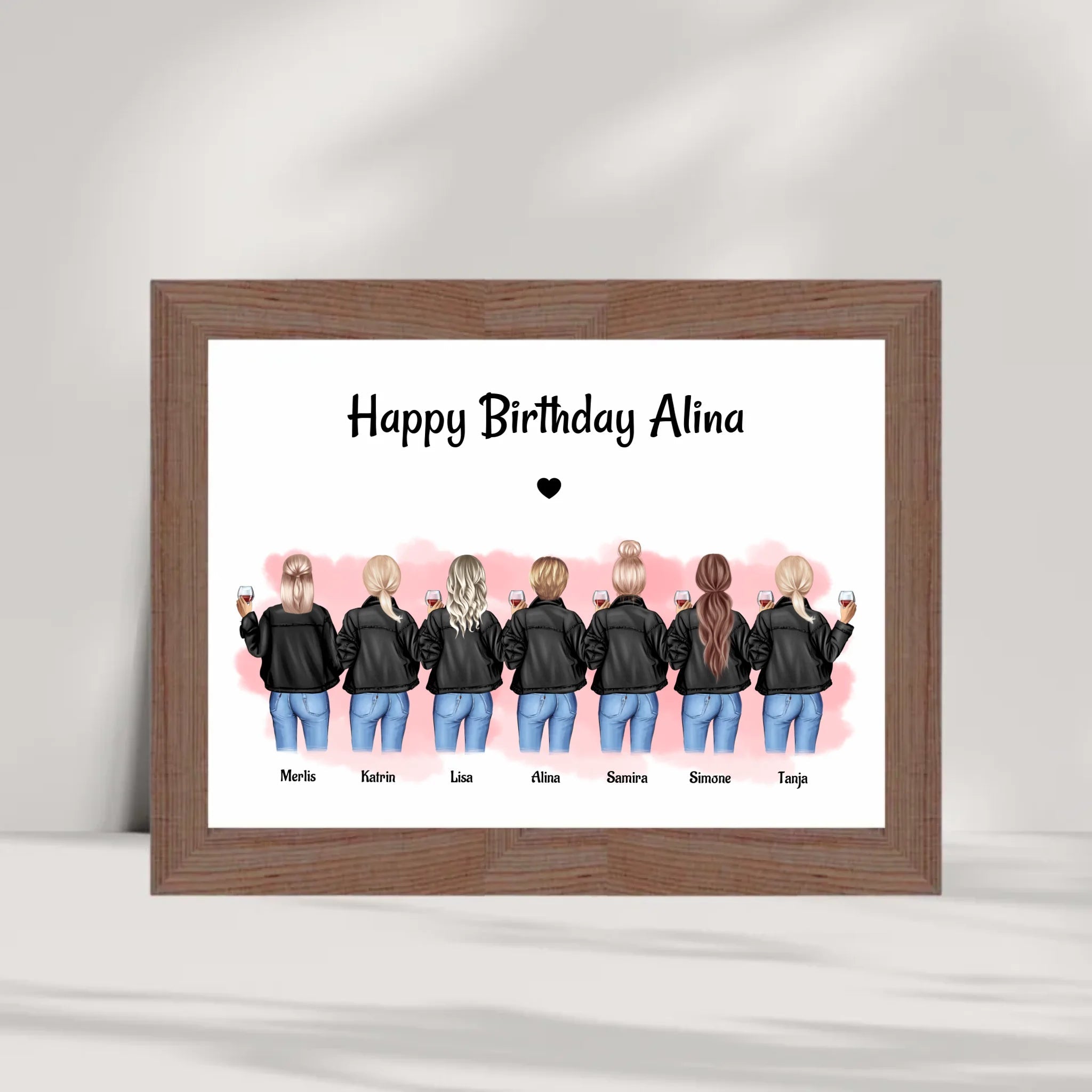 Poster 7 Freundinnen Geburtstag Geschenk personalisieren - Cantty
