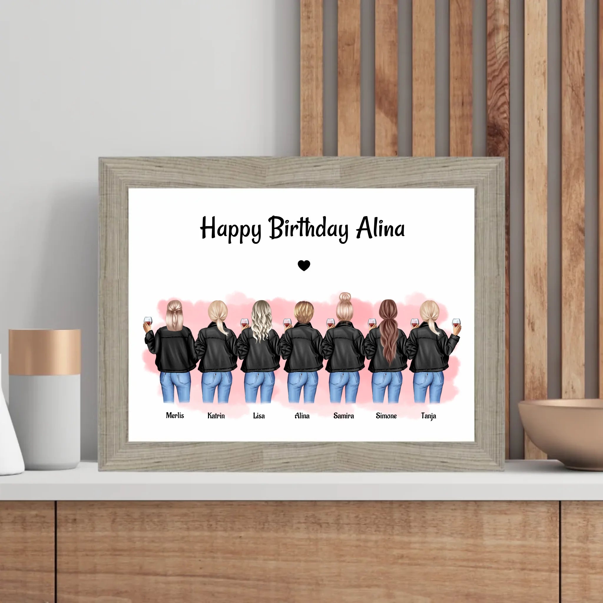 Poster 7 Freundinnen Geburtstag Geschenk personalisieren - Cantty