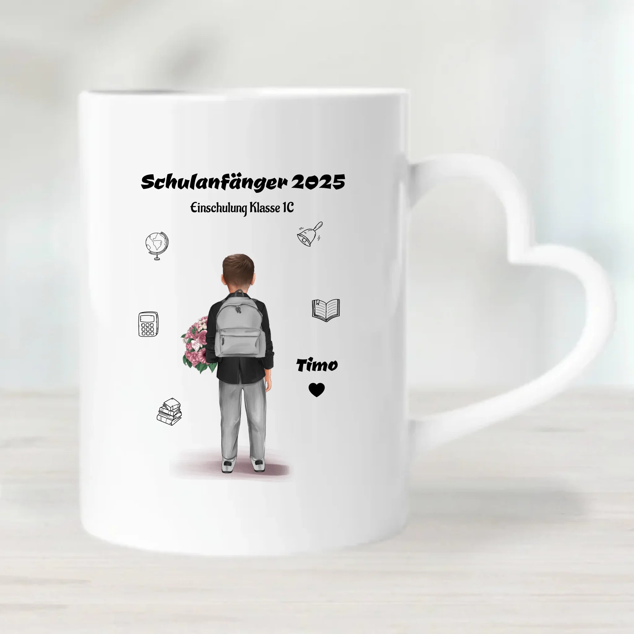 Schulanfang Tasse personalisiert für kleinen Jungen - Cantty