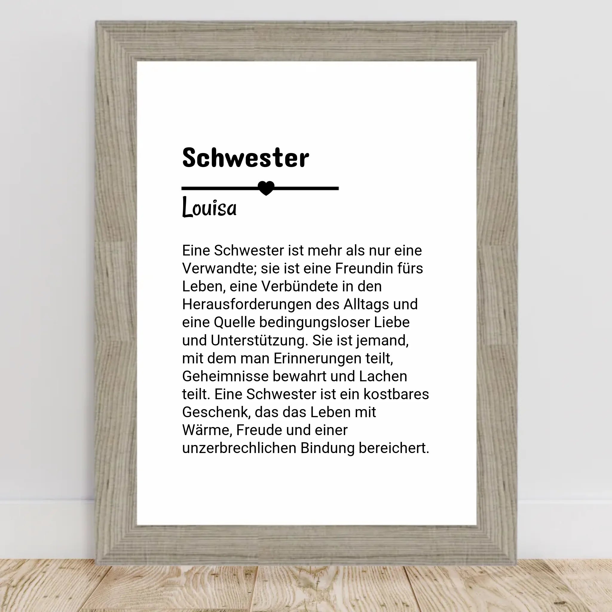 Schwester Definition geschenk Poster personalisiert - Cantty