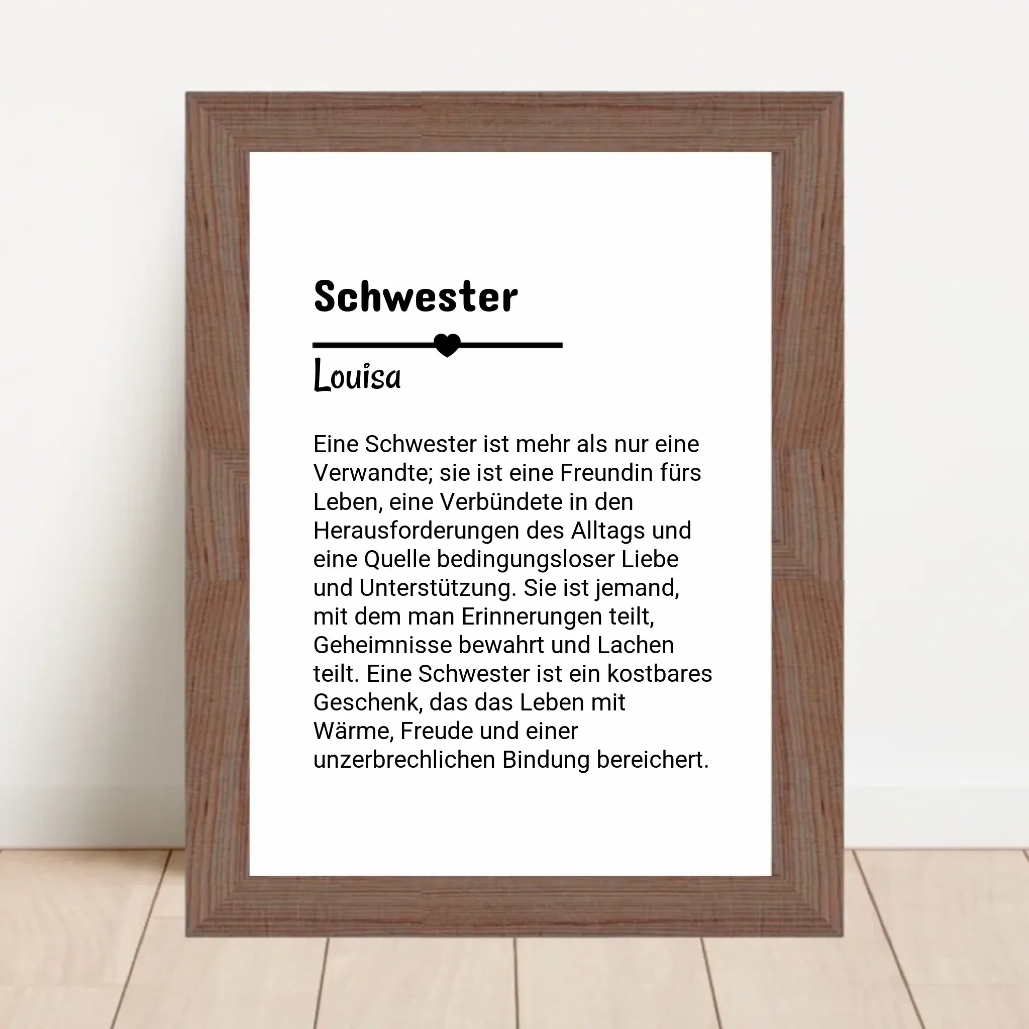 Schwester Definition geschenk Poster personalisiert - Cantty