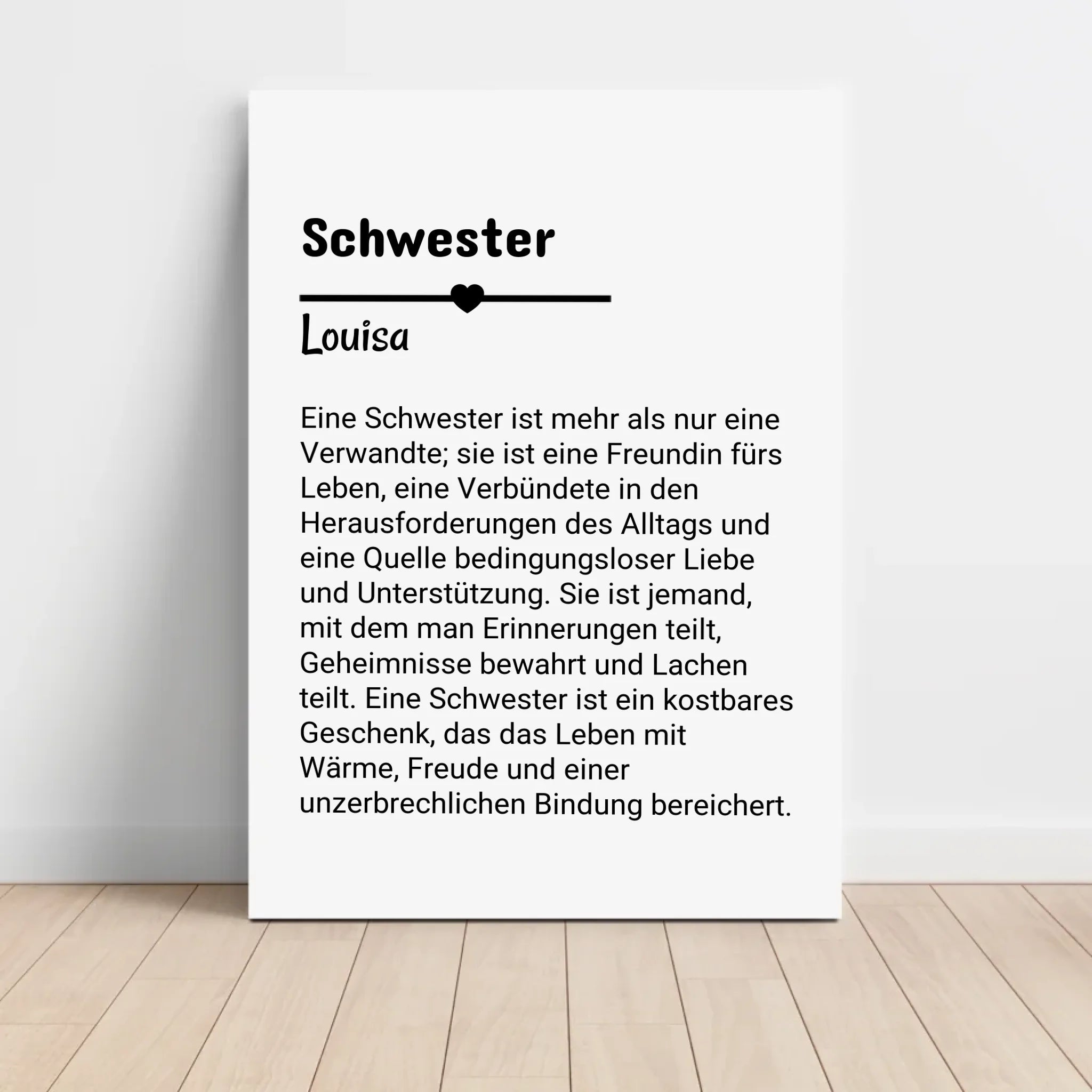 Schwester Definition geschenk Poster personalisiert - Cantty