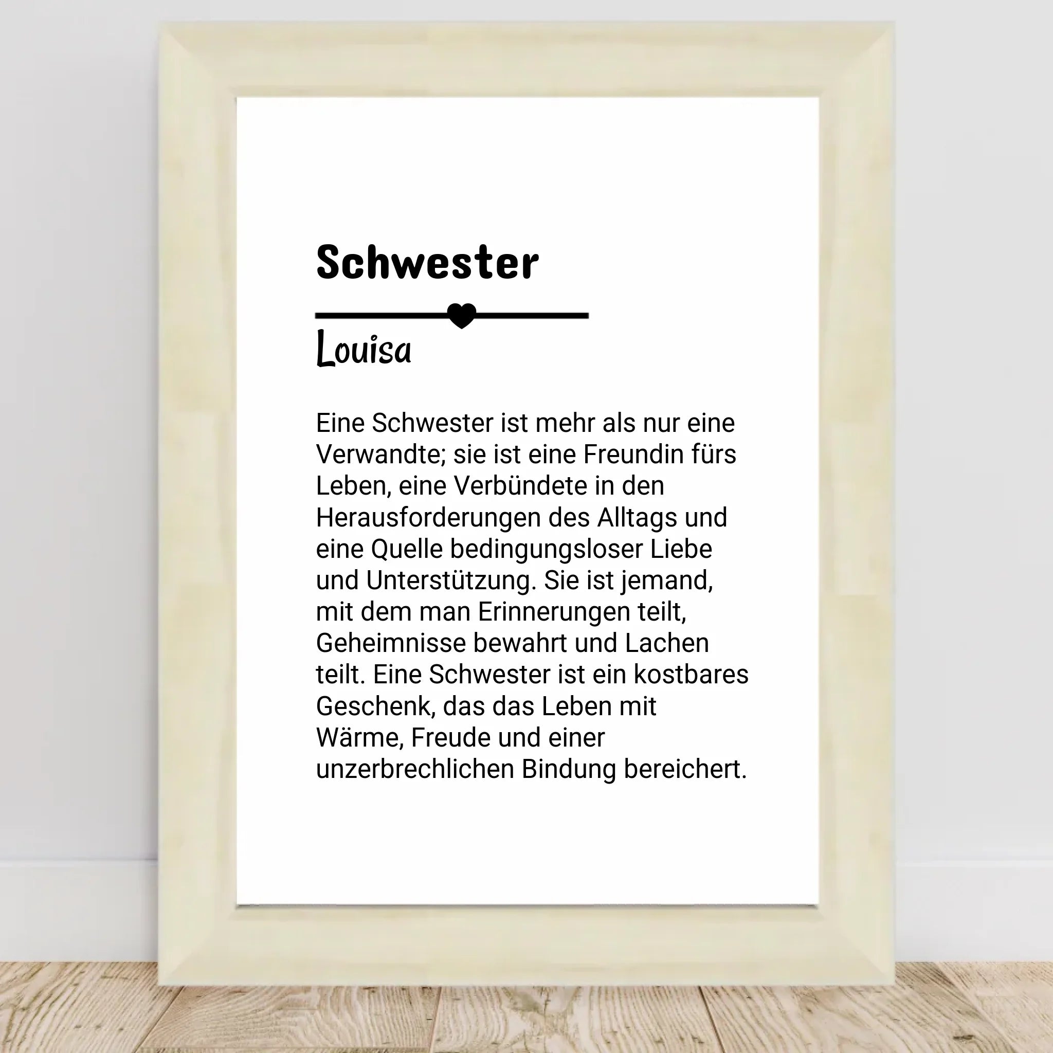 Schwester Definition geschenk Poster personalisiert - Cantty