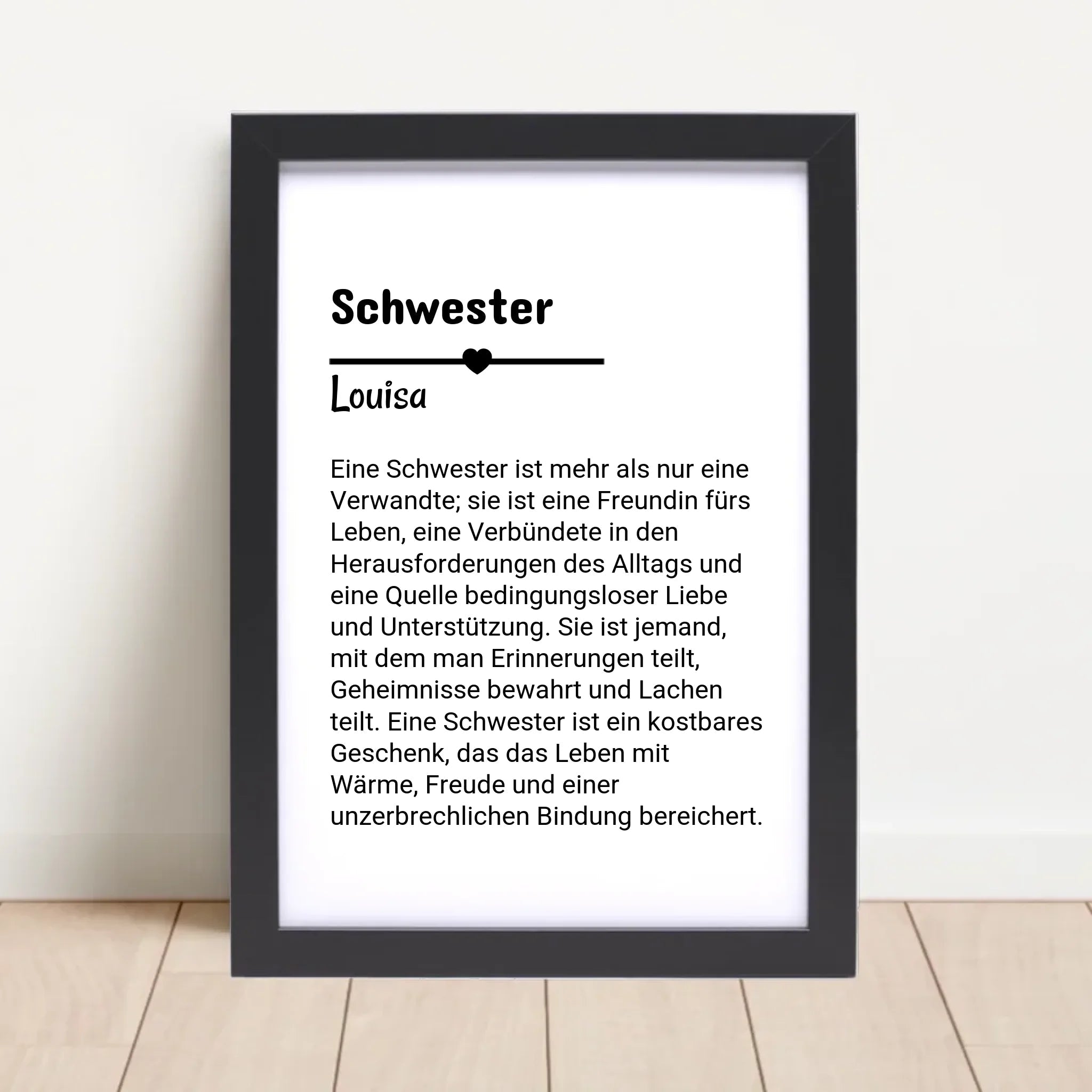Schwester Definition geschenk Poster personalisiert - Cantty