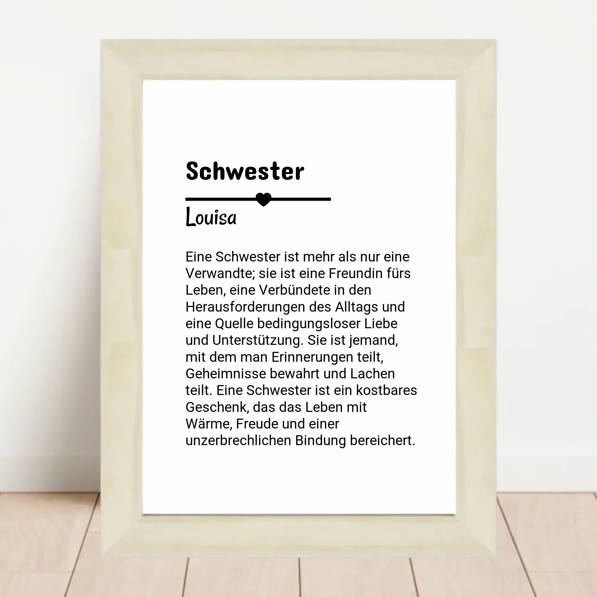 Schwester Definition geschenk Poster personalisiert - Cantty