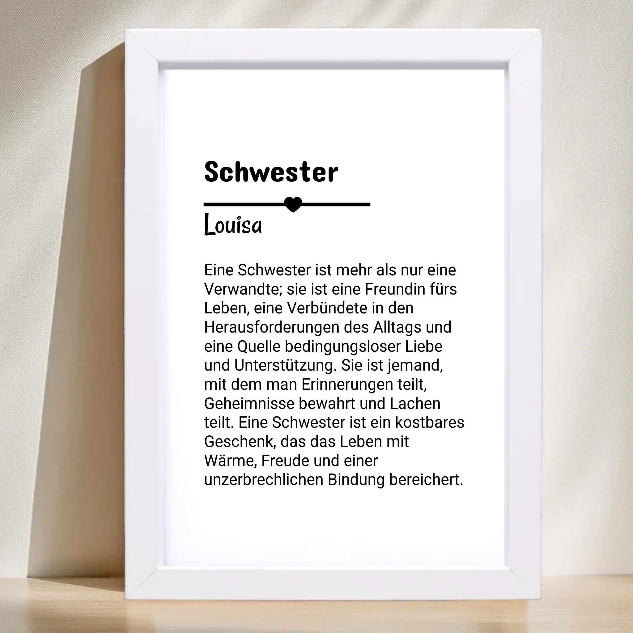 Schwester Definition geschenk Poster personalisiert - Cantty