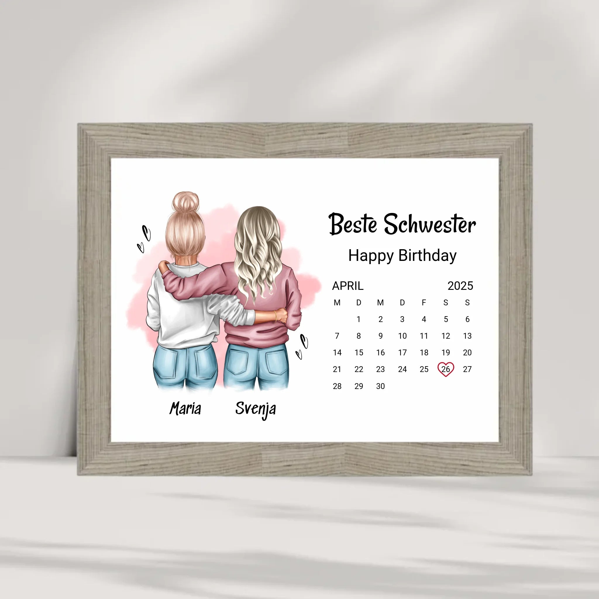 Schwester Geburtstag Geschenk Poster mit Datum - Cantty