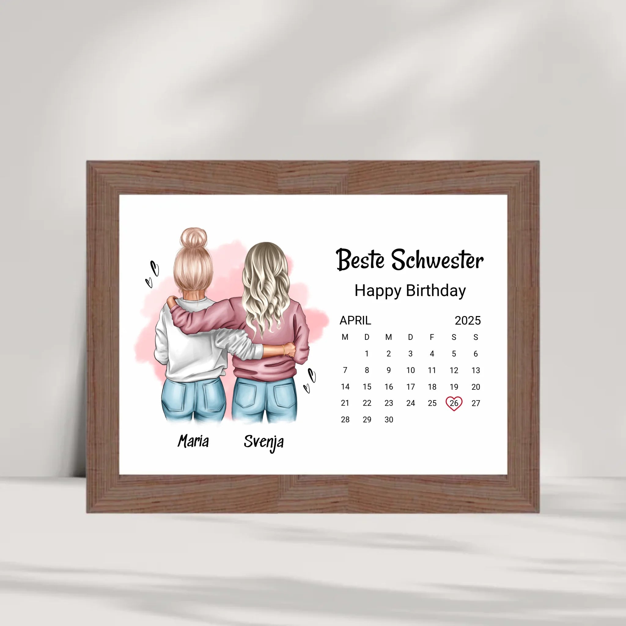 Schwester Geburtstag Geschenk Poster mit Datum - Cantty