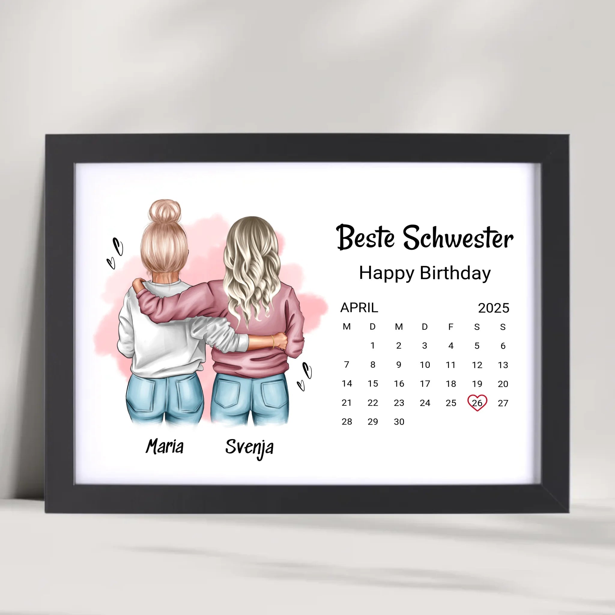 Schwester Geburtstag Geschenk Poster mit Datum - Cantty