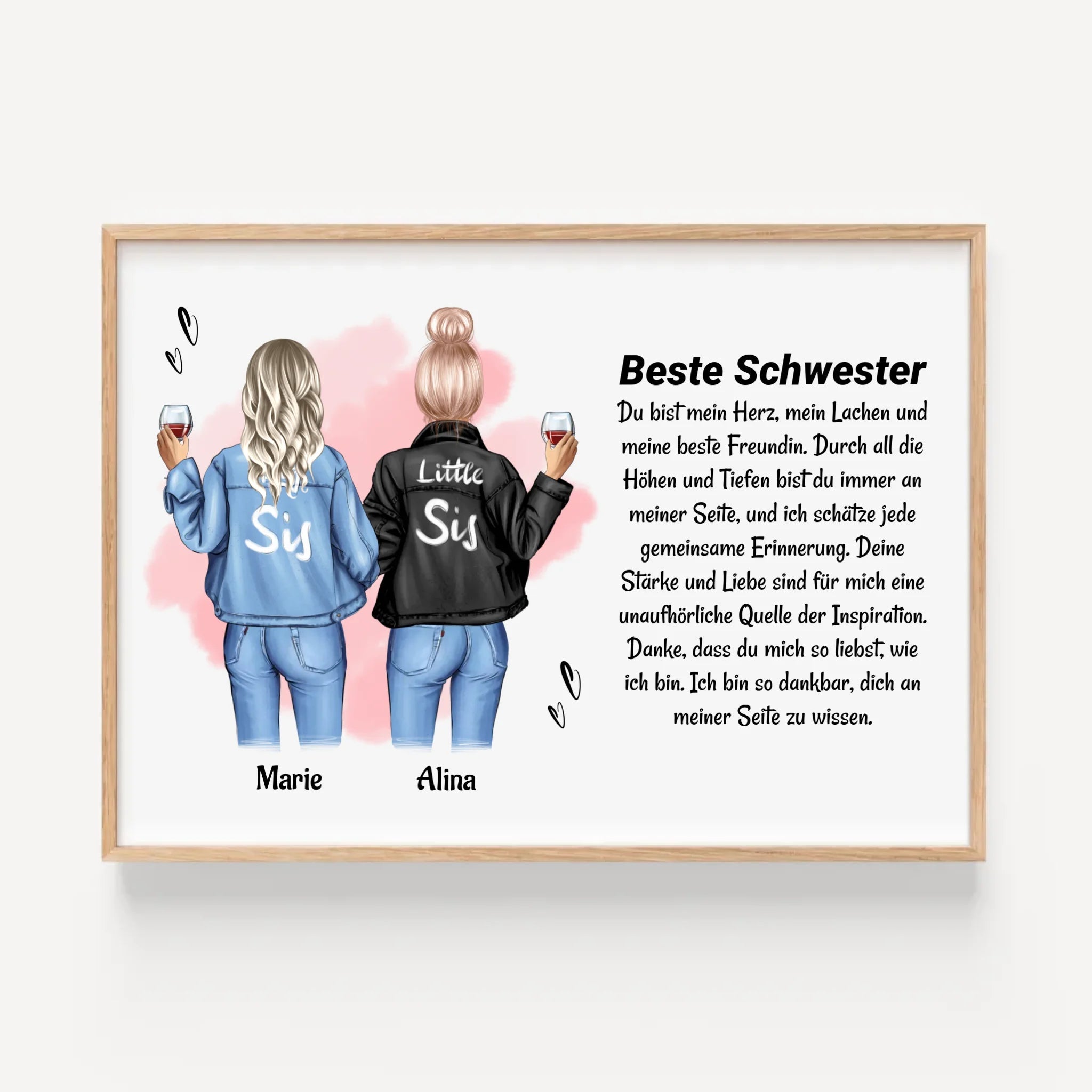 Schwester Poster Bild Karte Geschenk personalisiert - Cantty
