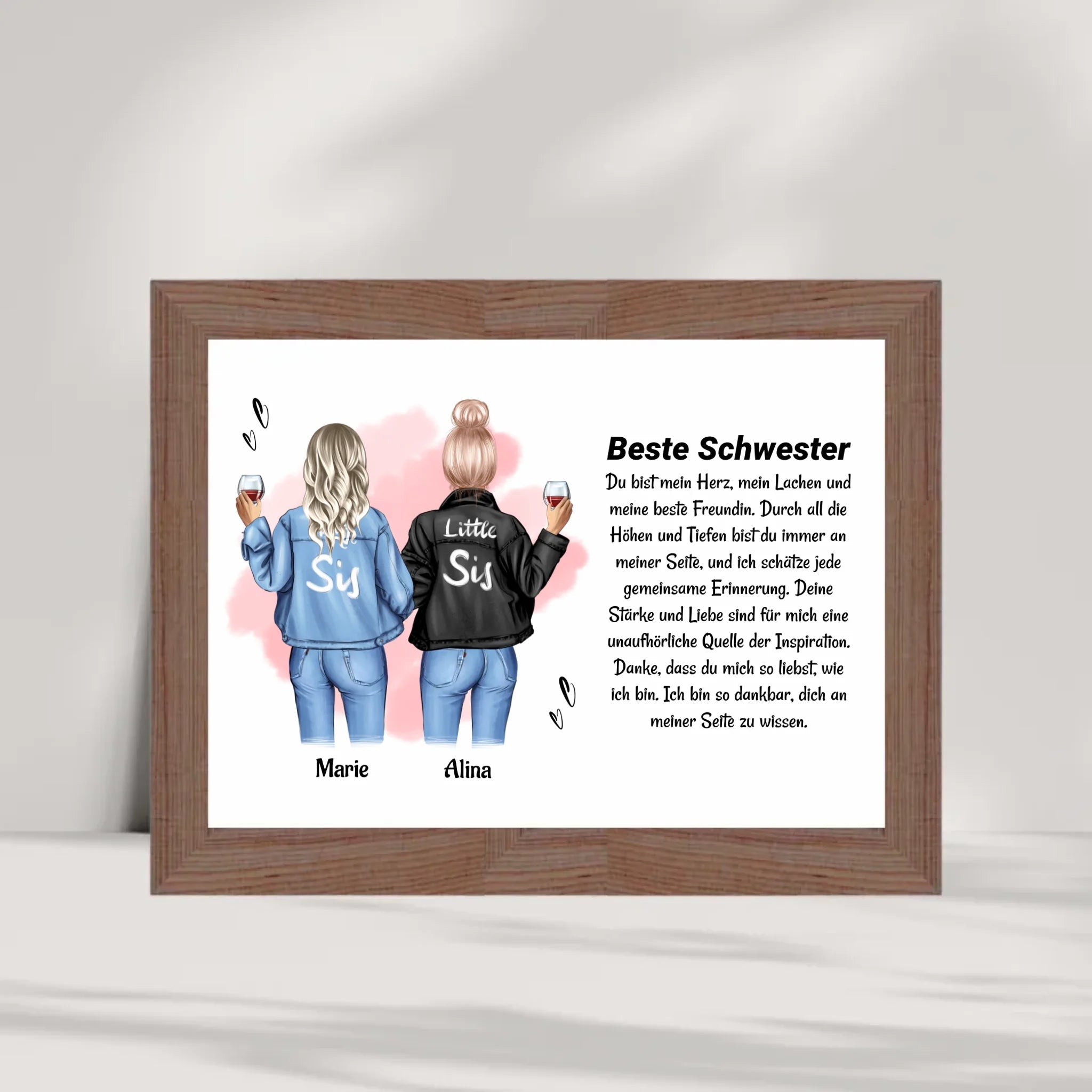 Schwester Poster Bild Karte Geschenk personalisiert - Cantty