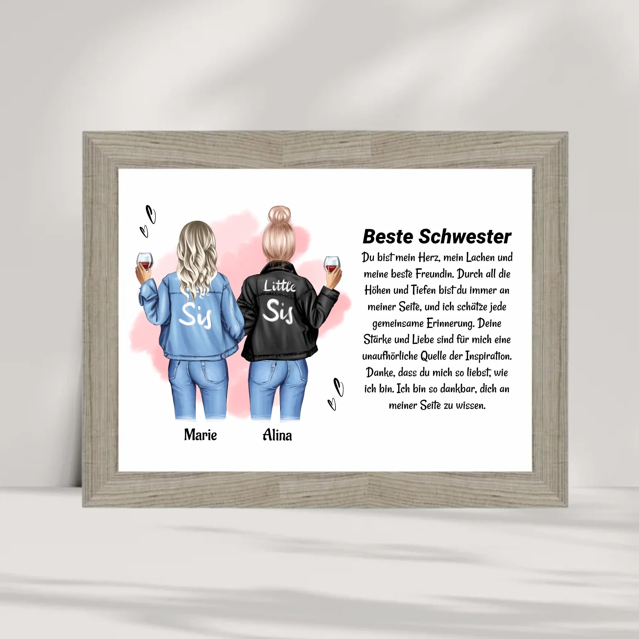 Schwester Poster Bild Karte Geschenk personalisiert - Cantty