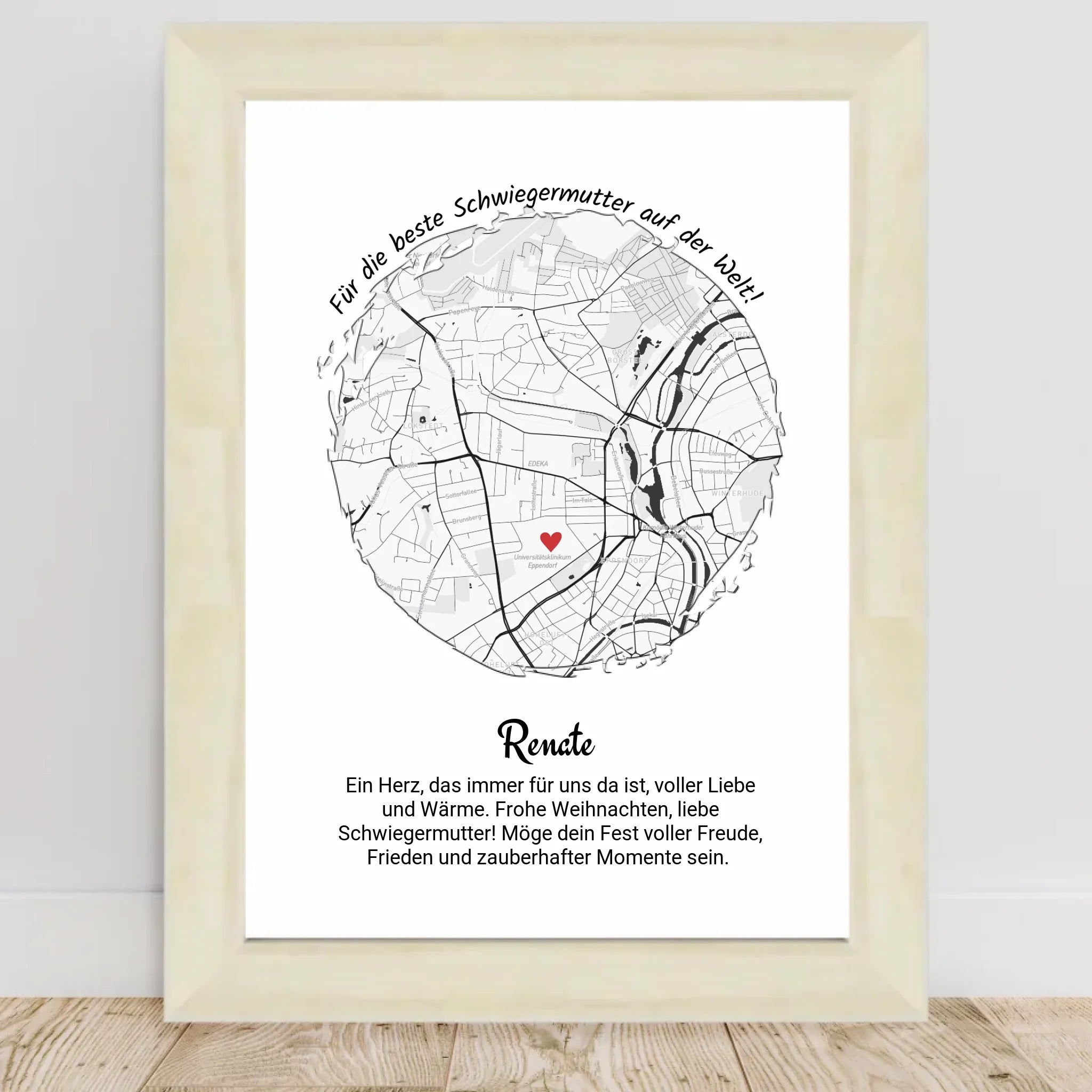 Schwiegermutter Geschenk Weihnachten Poster Stadtkarte personalisiert - Cantty