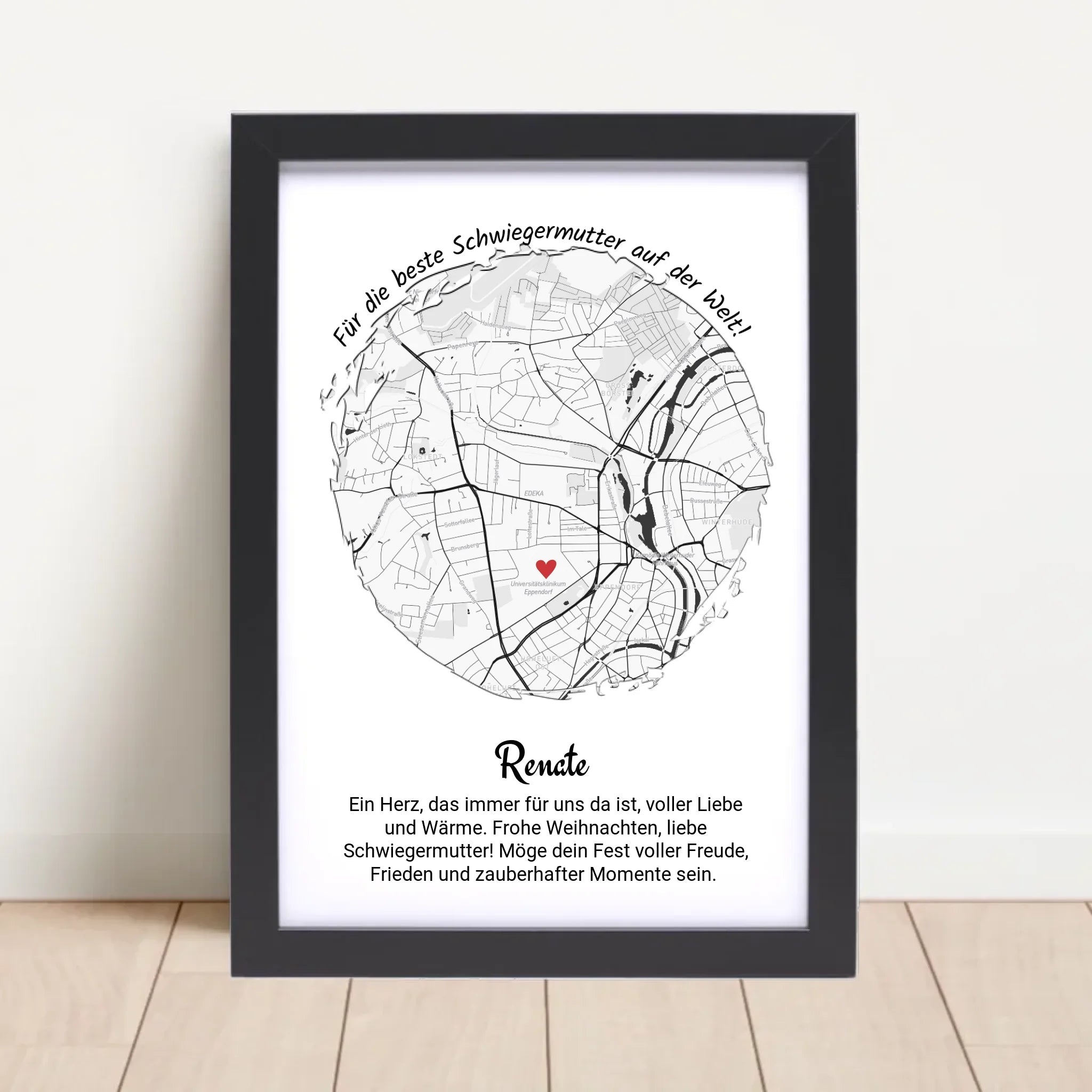 Schwiegermutter Geschenk Weihnachten Poster Stadtkarte personalisiert - Cantty