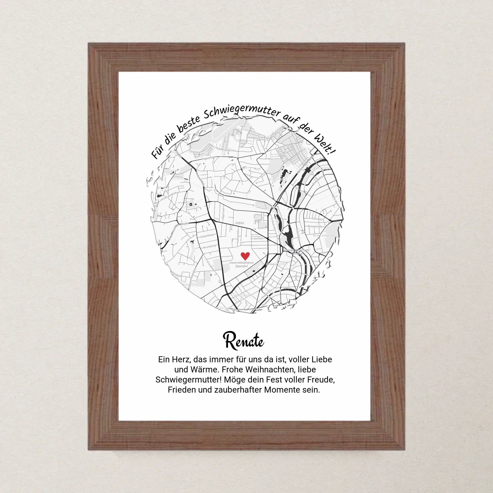 Schwiegermutter Geschenk Weihnachten Poster Stadtkarte personalisiert - Cantty
