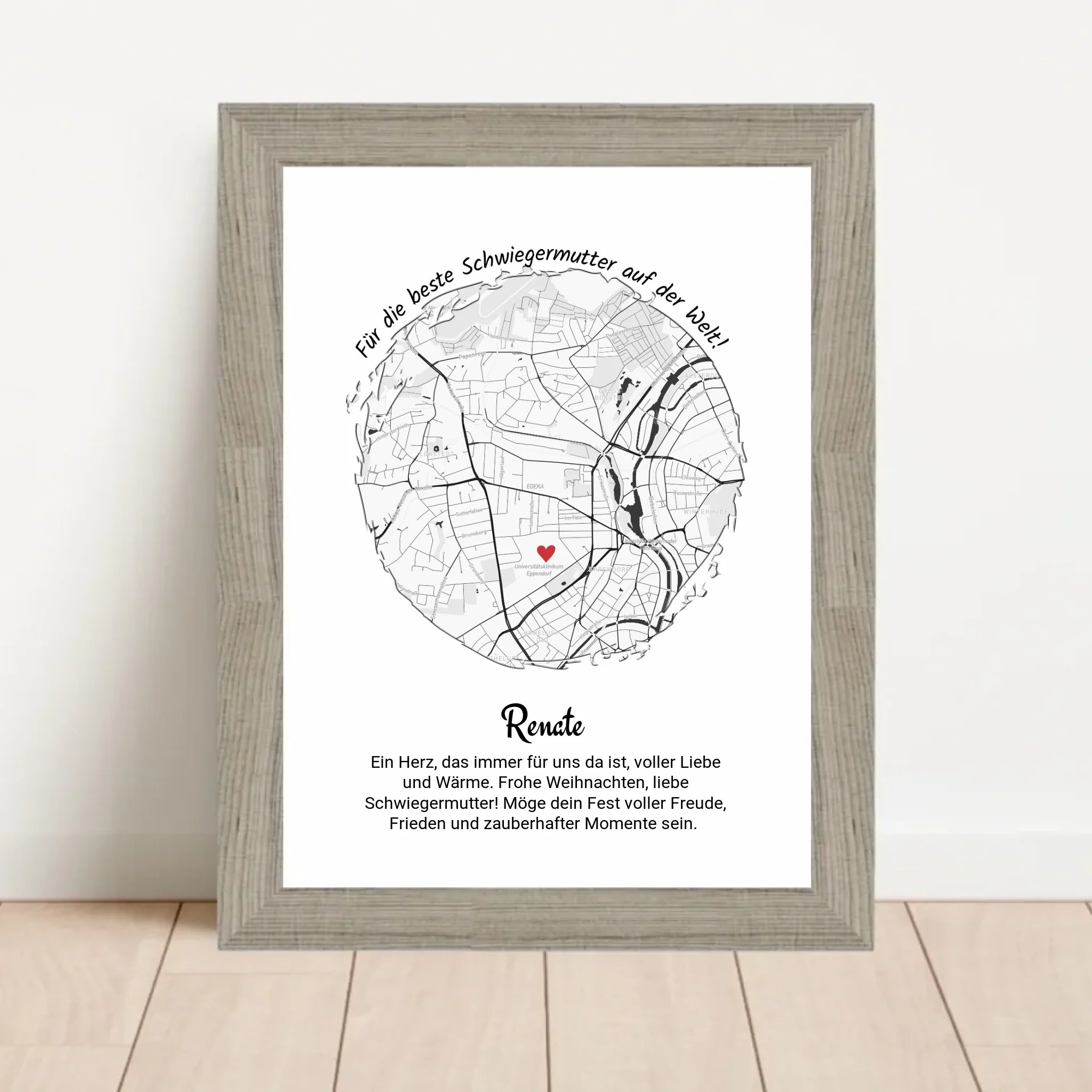Schwiegermutter Geschenk Weihnachten Poster Stadtkarte personalisiert - Cantty