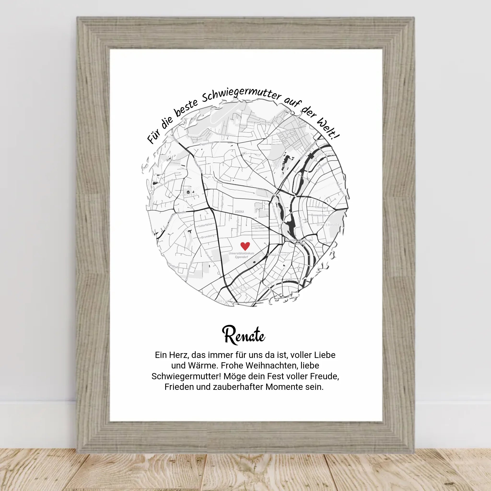 Schwiegermutter Geschenk Weihnachten Poster Stadtkarte personalisiert - Cantty