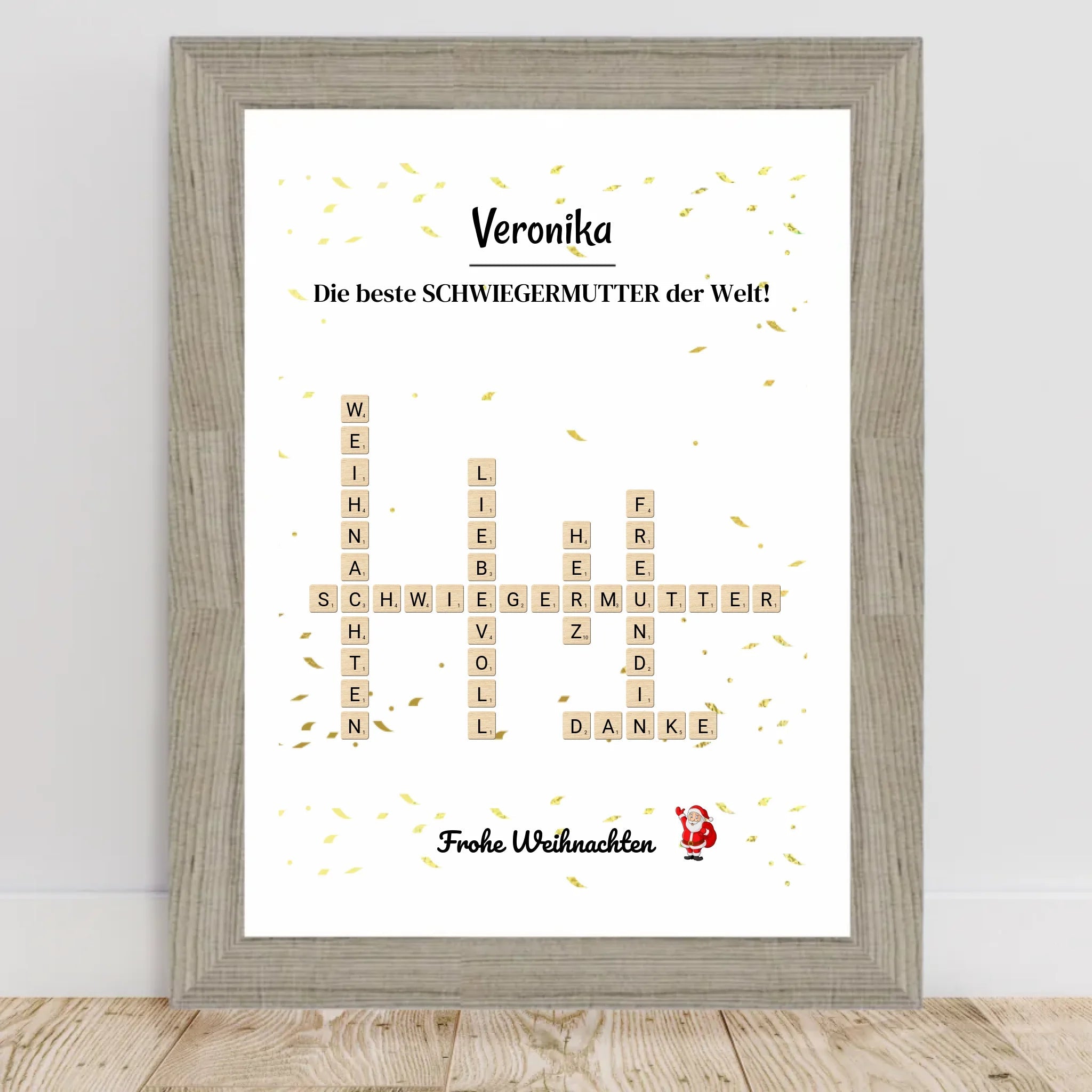 Schwiegermutter Weihnachtsgeschenk Poster Scrabble Design - Cantty