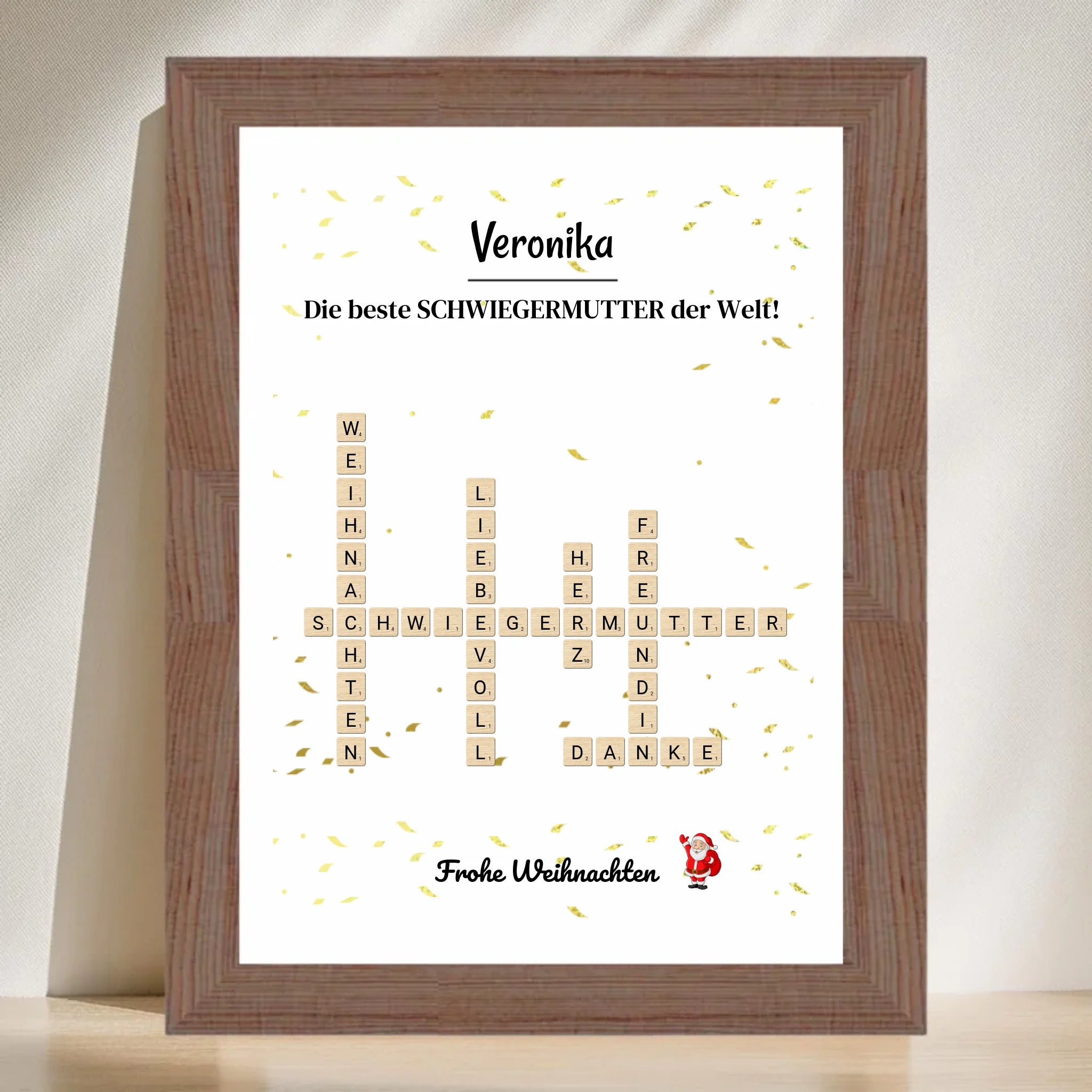 Schwiegermutter Weihnachtsgeschenk Poster Scrabble Design - Cantty