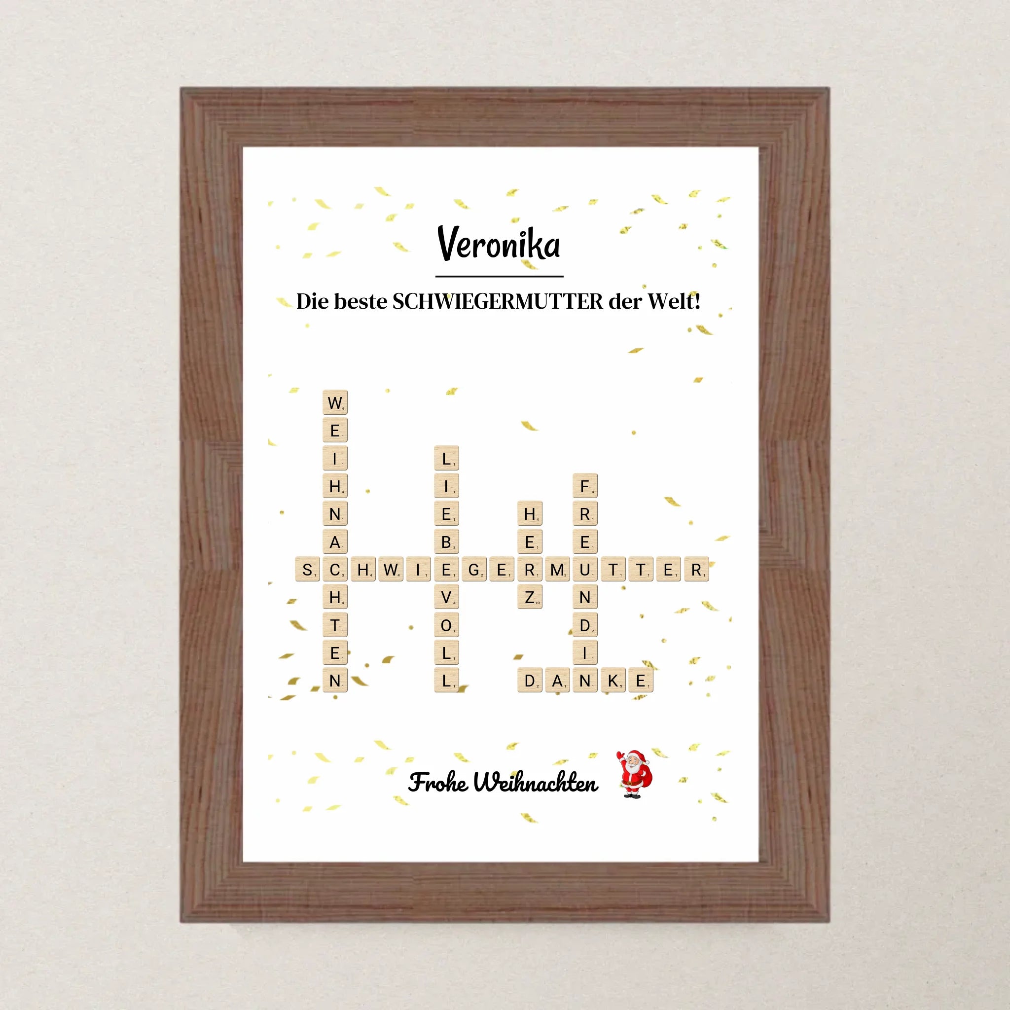 Schwiegermutter Weihnachtsgeschenk Poster Scrabble Design - Cantty