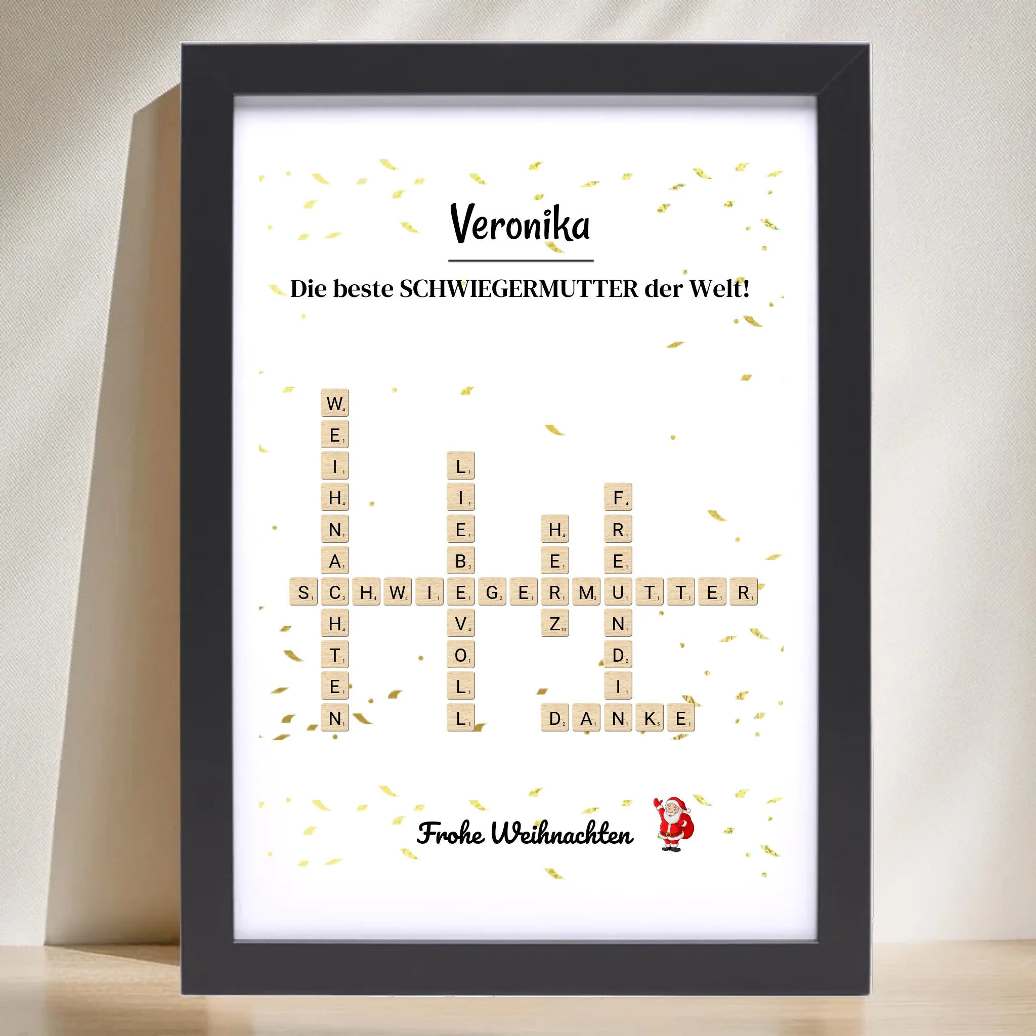 Schwiegermutter Weihnachtsgeschenk Poster Scrabble Design - Cantty