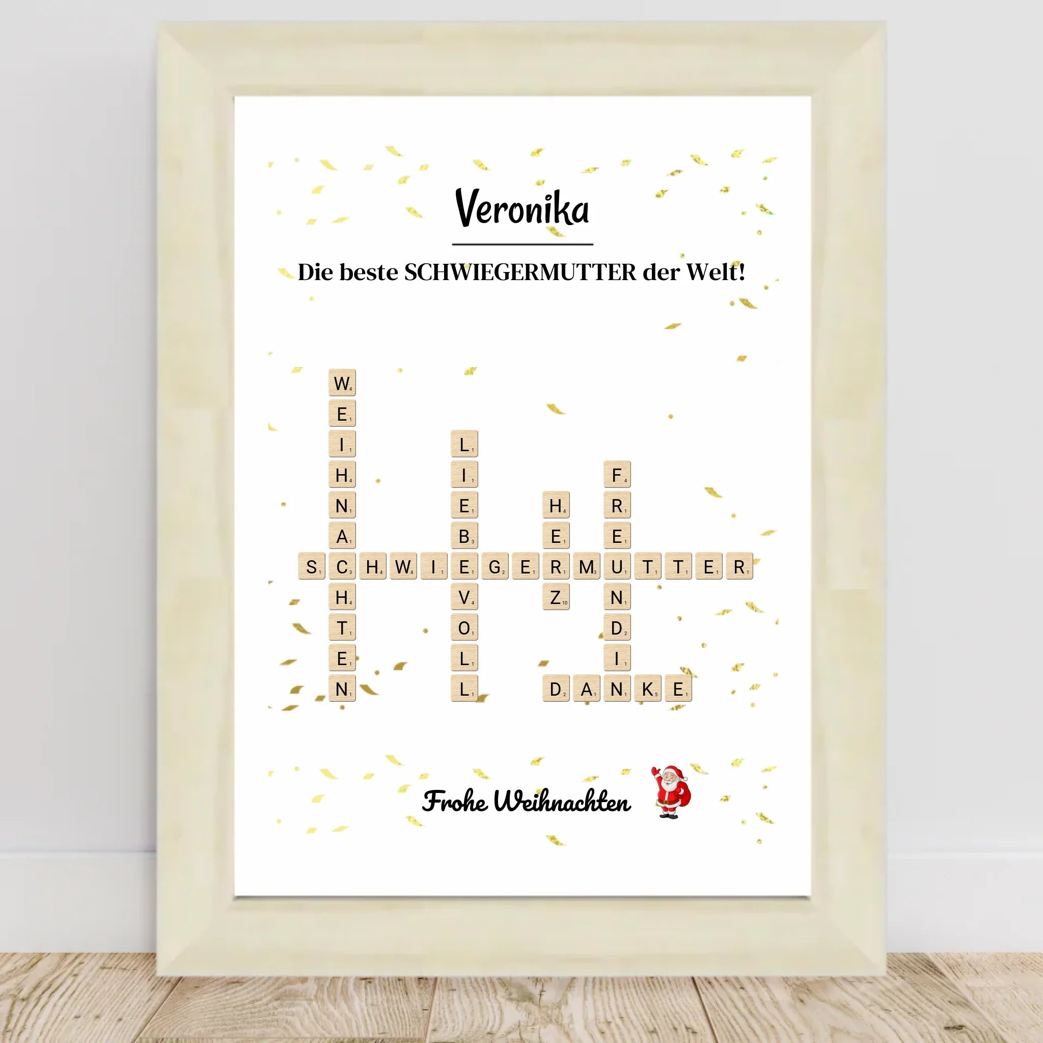 Schwiegermutter Weihnachtsgeschenk Poster Scrabble Design - Cantty