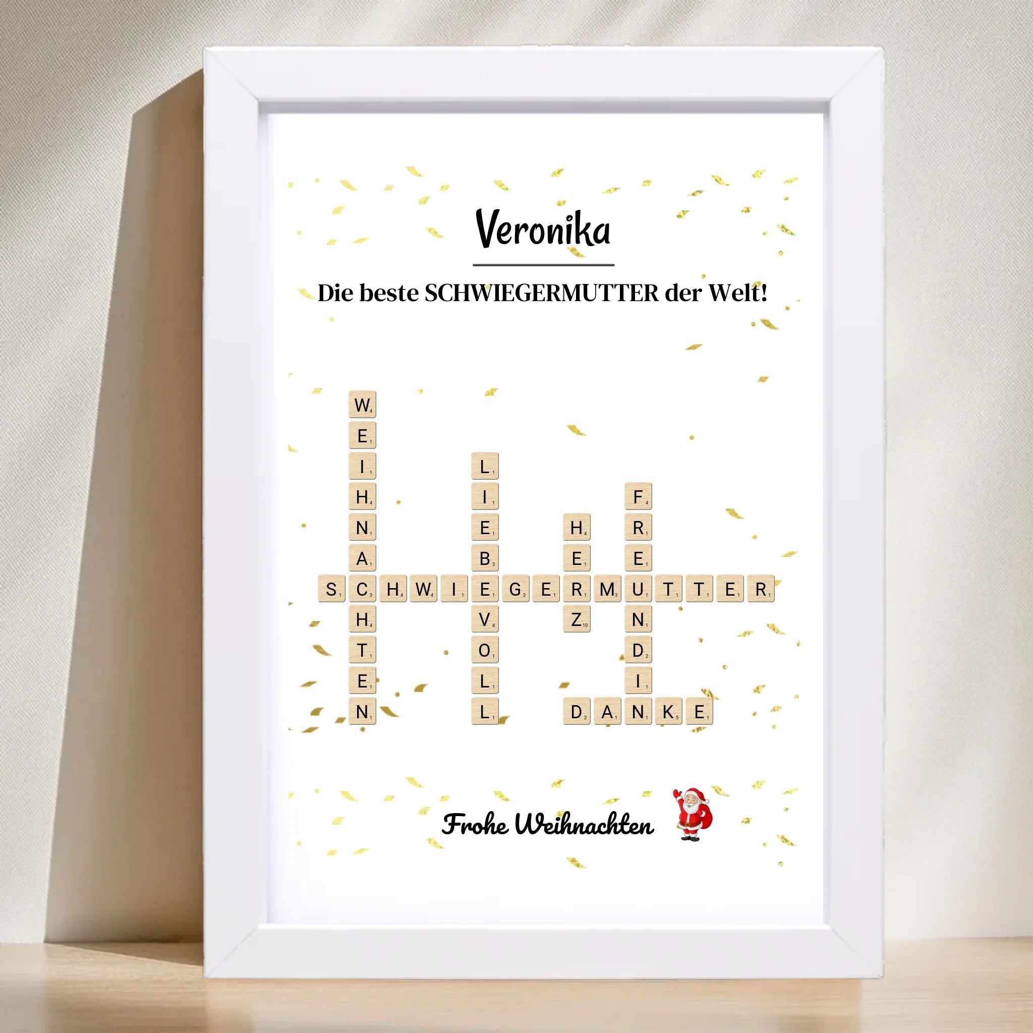 Schwiegermutter Weihnachtsgeschenk Poster Scrabble Design - Cantty