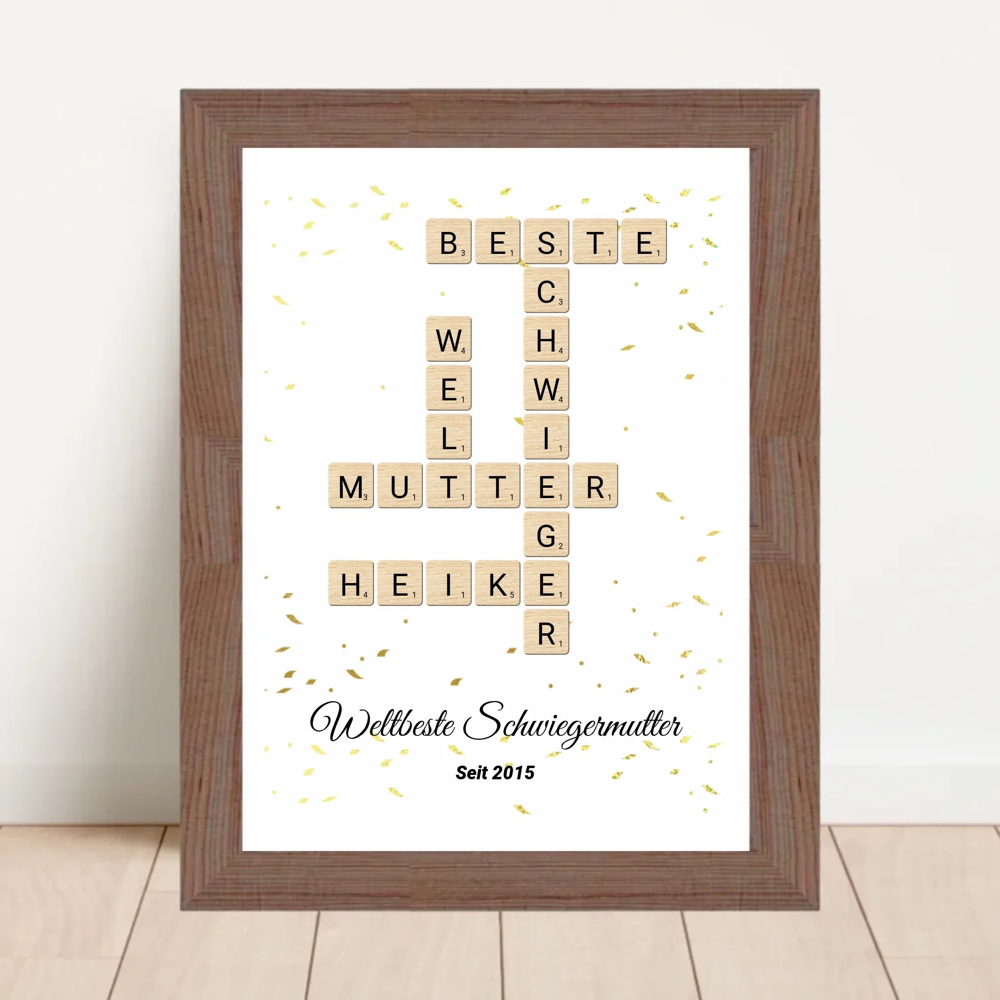 Schwiegermutter Weihnachtsgeschenk Scrabble Wort Poster personalisierbar - Cantty