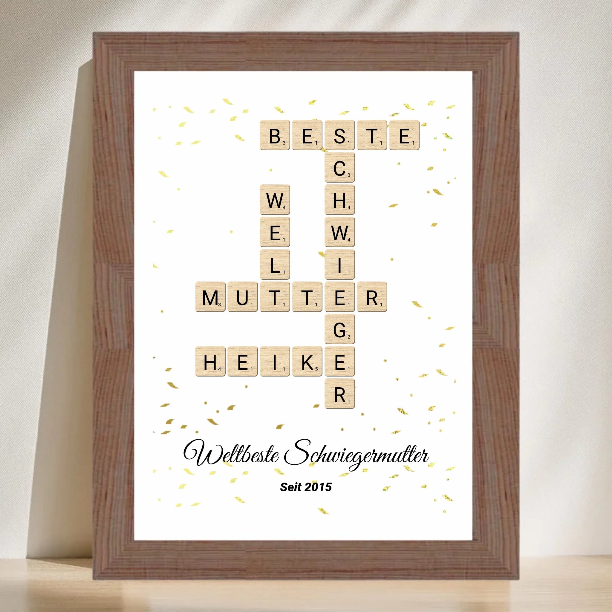 Schwiegermutter Weihnachtsgeschenk Scrabble Wort Poster personalisierbar - Cantty