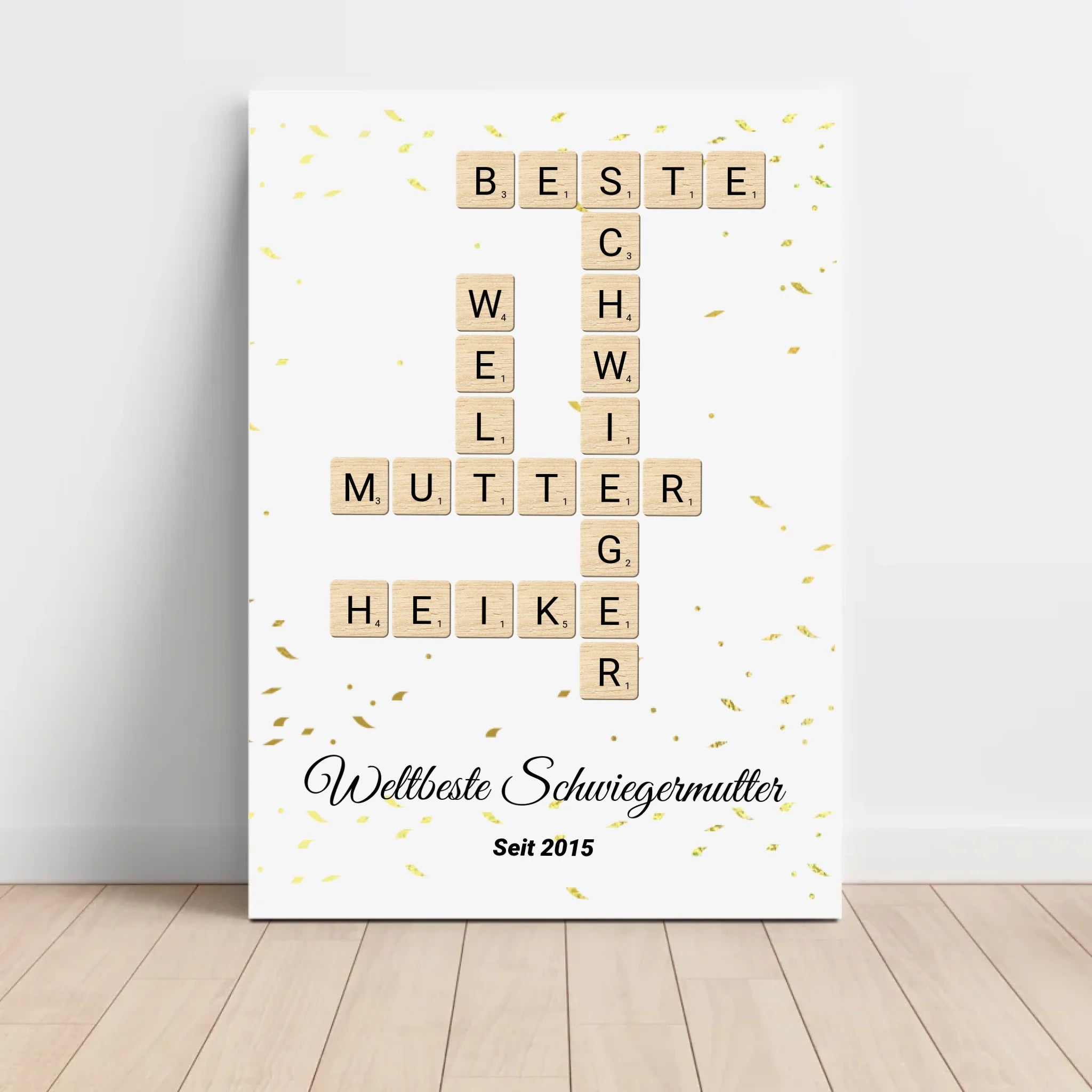 Schwiegermutter Weihnachtsgeschenk Scrabble Wort Poster personalisierbar - Cantty