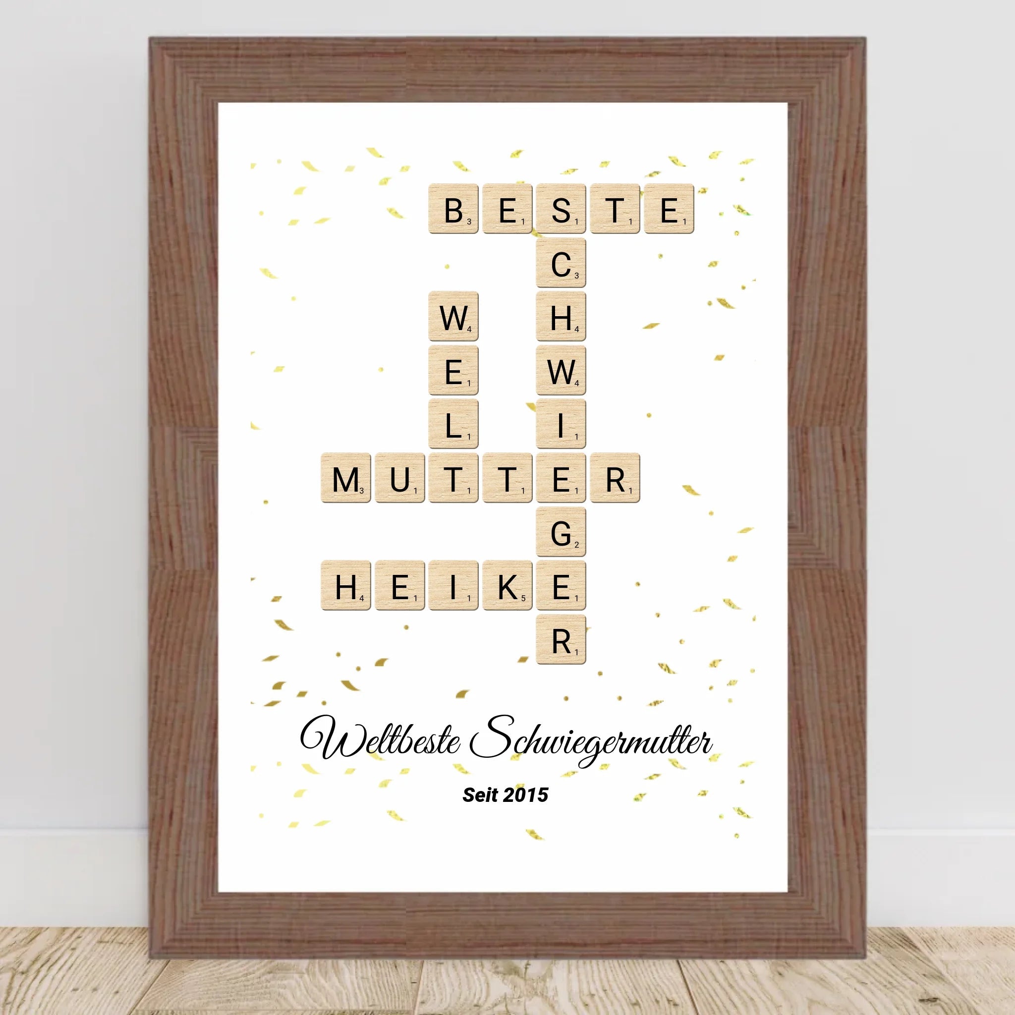 Schwiegermutter Weihnachtsgeschenk Scrabble Wort Poster personalisierbar - Cantty