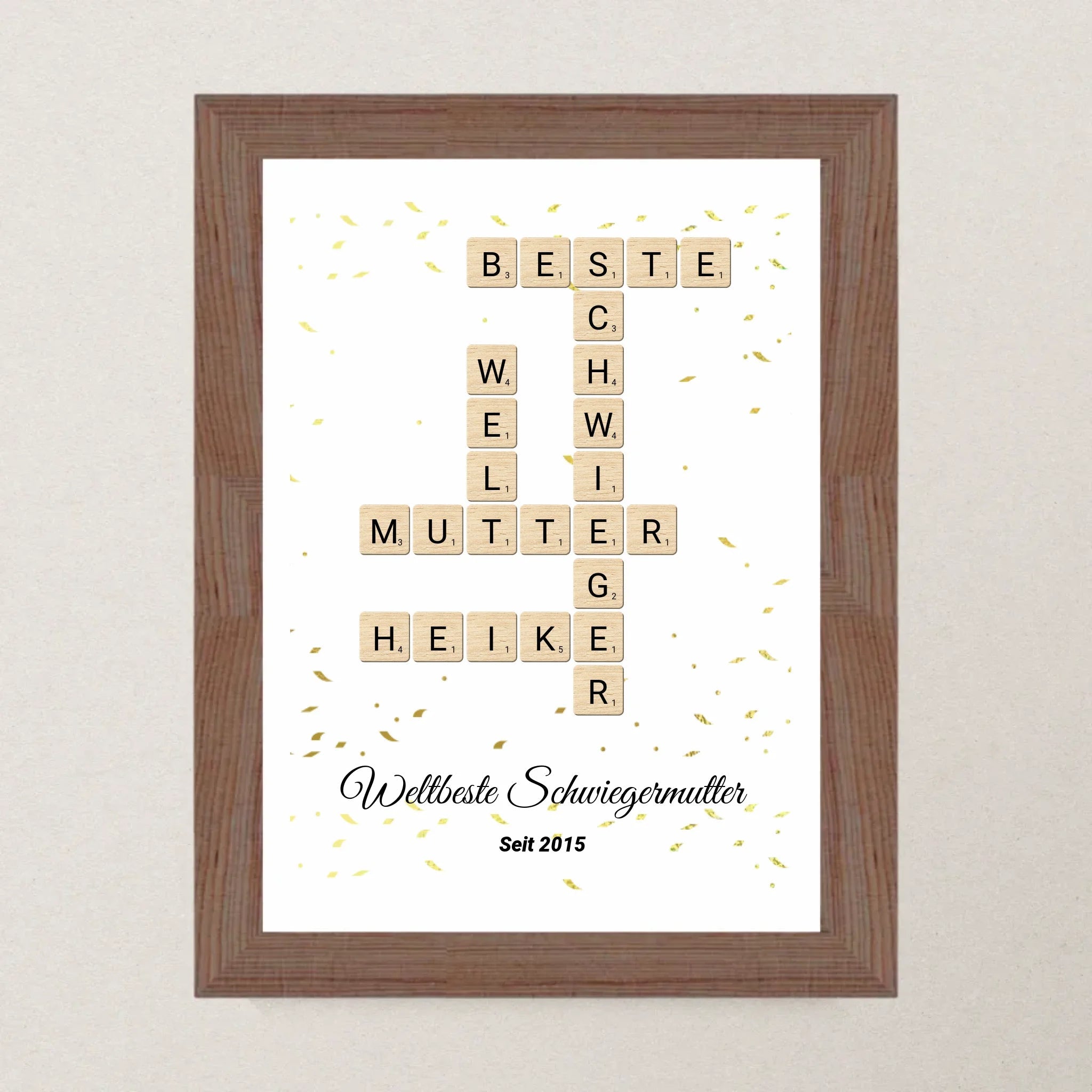 Schwiegermutter Weihnachtsgeschenk Scrabble Wort Poster personalisierbar - Cantty