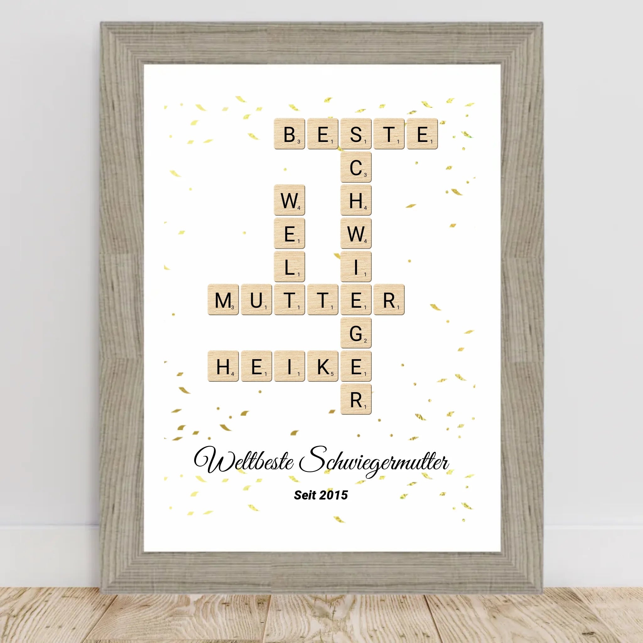 Schwiegermutter Weihnachtsgeschenk Scrabble Wort Poster personalisierbar - Cantty