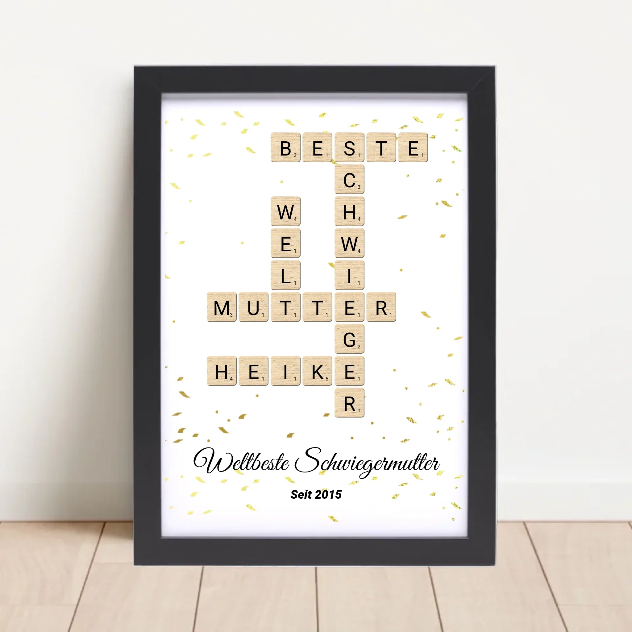 Schwiegermutter Weihnachtsgeschenk Scrabble Wort Poster personalisierbar - Cantty