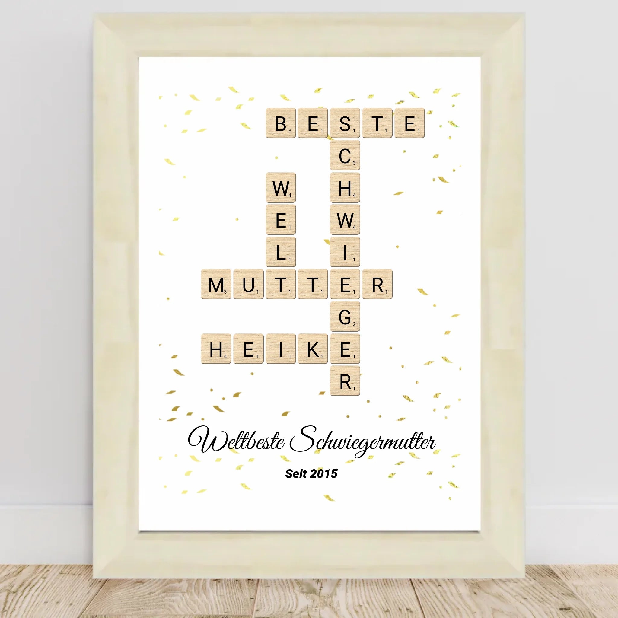 Schwiegermutter Weihnachtsgeschenk Scrabble Wort Poster personalisierbar - Cantty