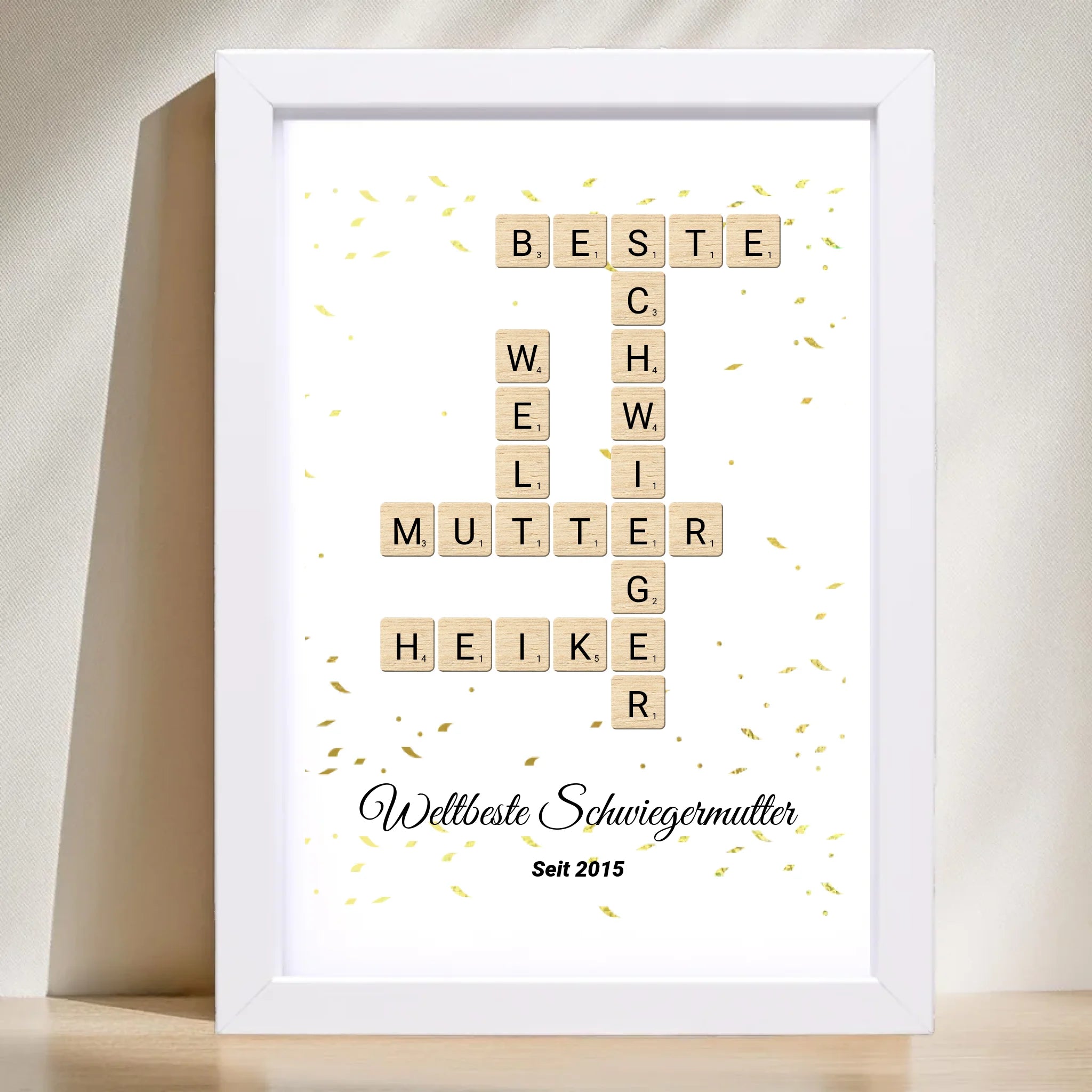 Schwiegermutter Weihnachtsgeschenk Scrabble Wort Poster personalisierbar - Cantty
