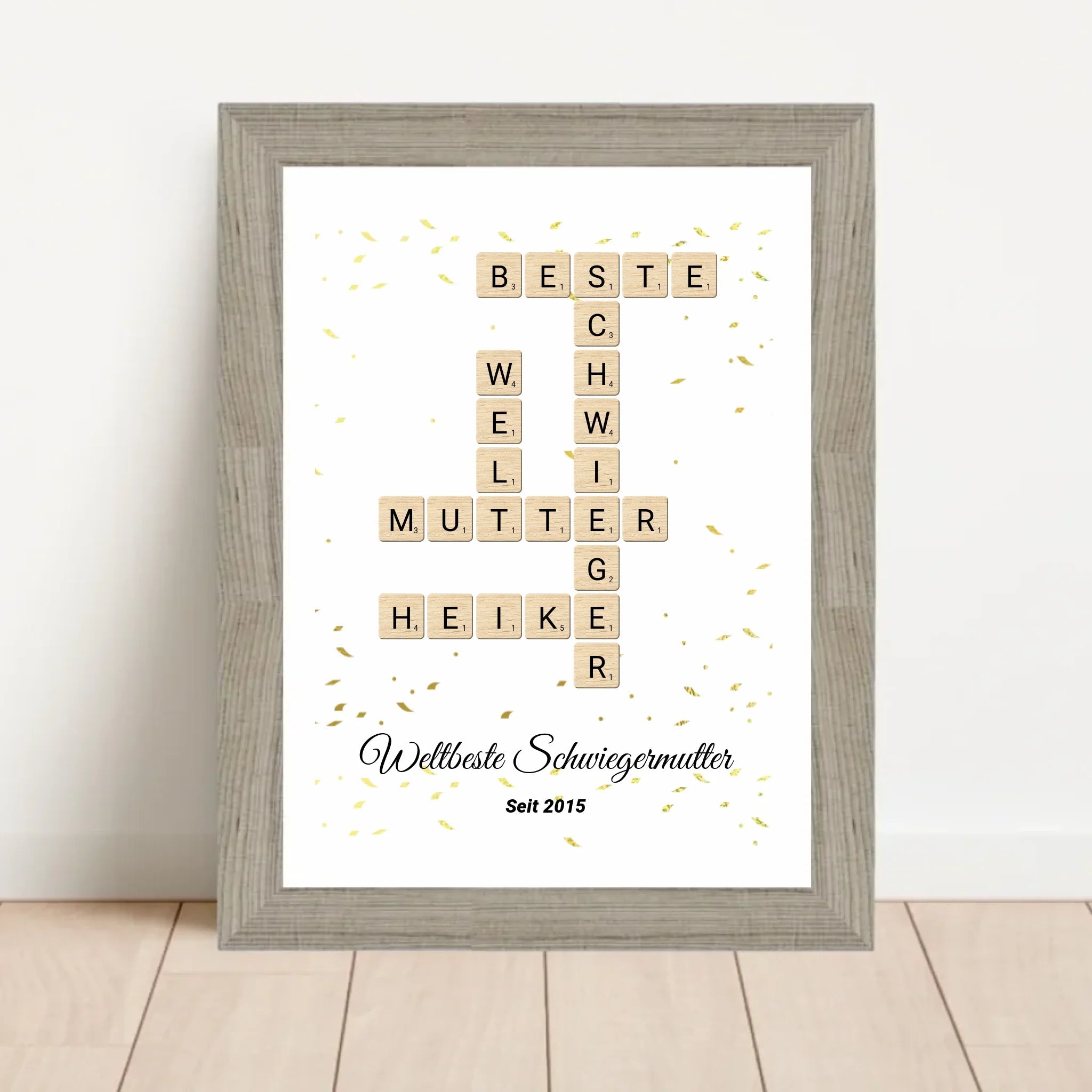 Schwiegermutter Weihnachtsgeschenk Scrabble Wort Poster personalisierbar - Cantty